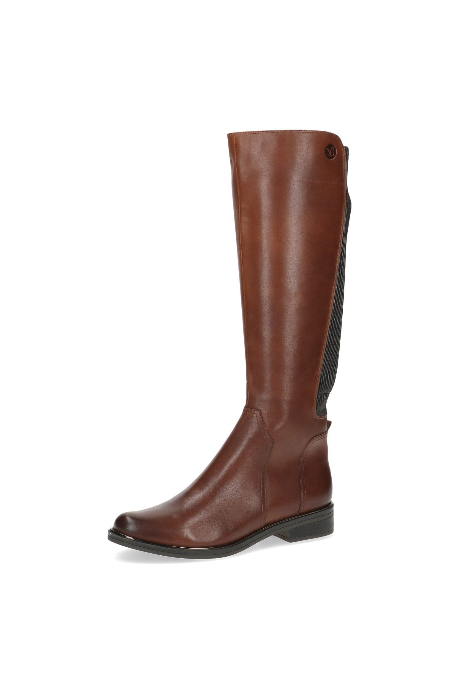 Caprice Stretch Back Knee High Boots - Cognac Comb