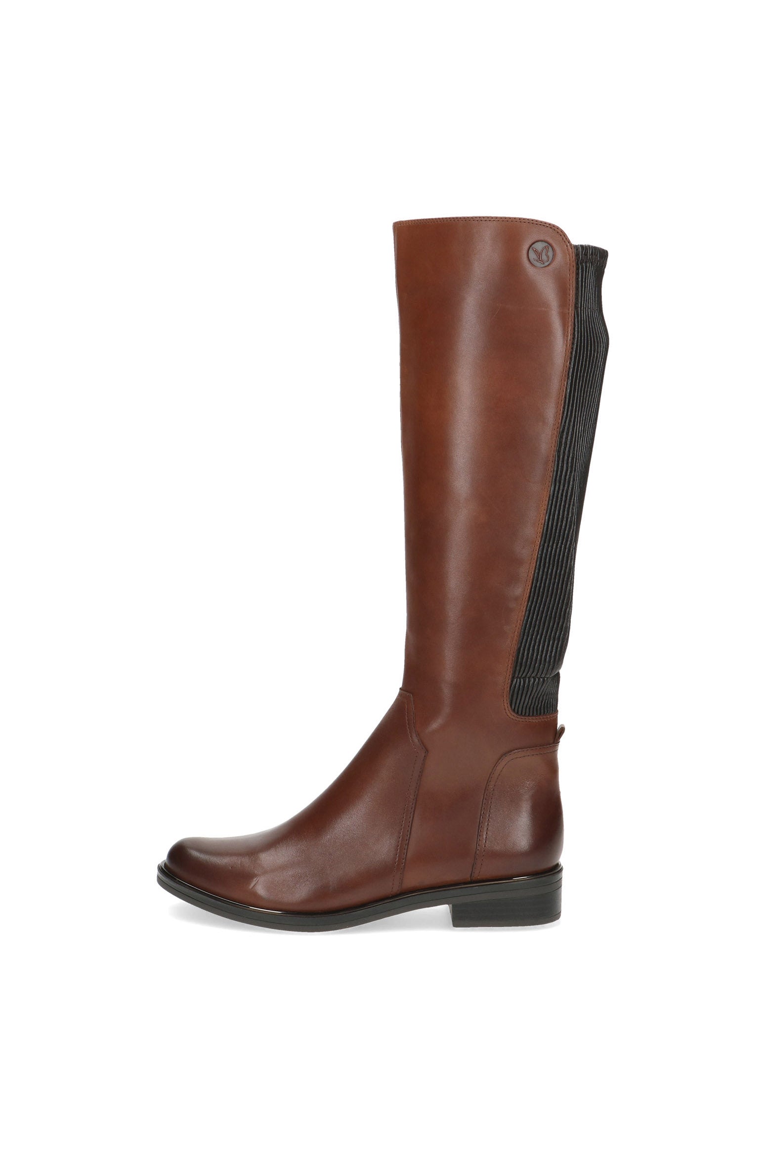 Caprice Stretch Back Knee High Boots - Cognac Comb