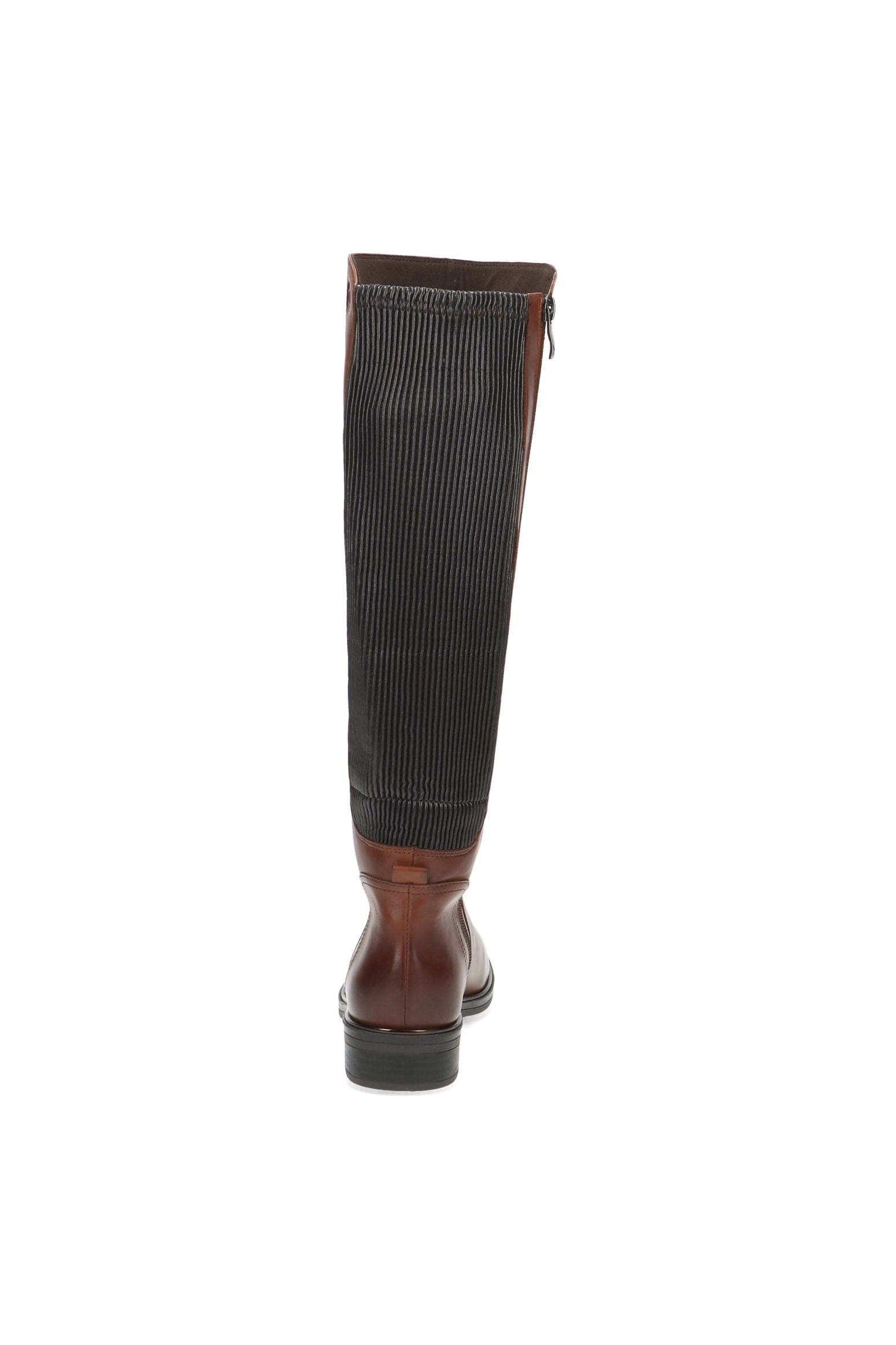 Caprice Stretch Back Knee High Boots - Cognac Comb