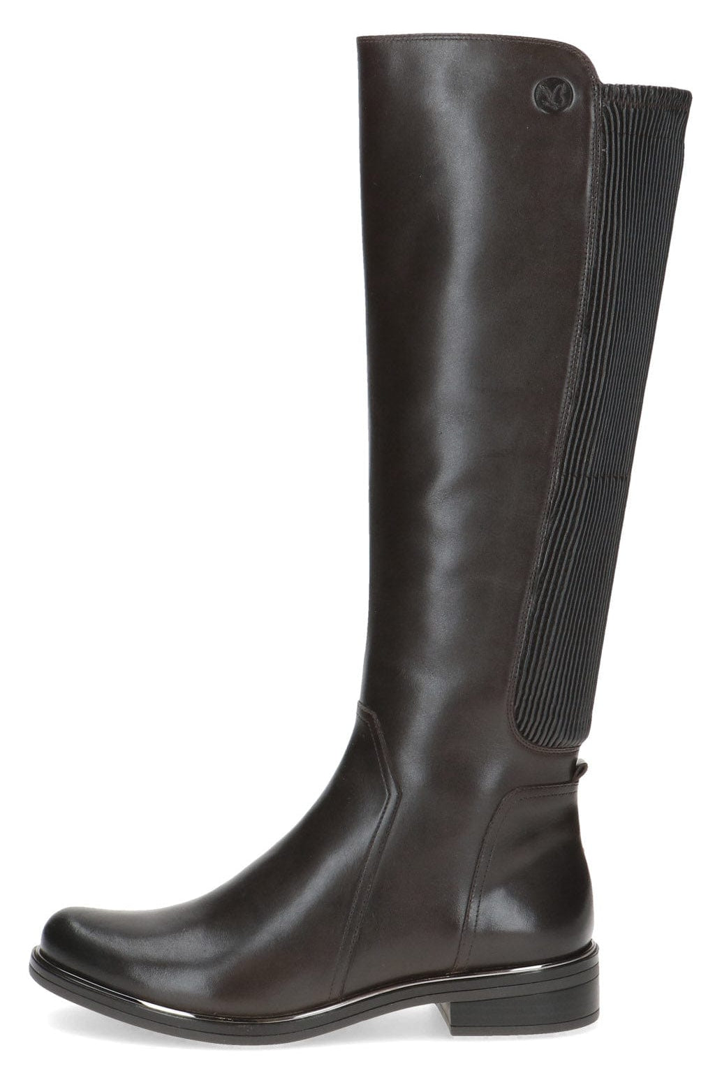 Caprice Stretch Back Knee High Boots - Dark Brown Comb