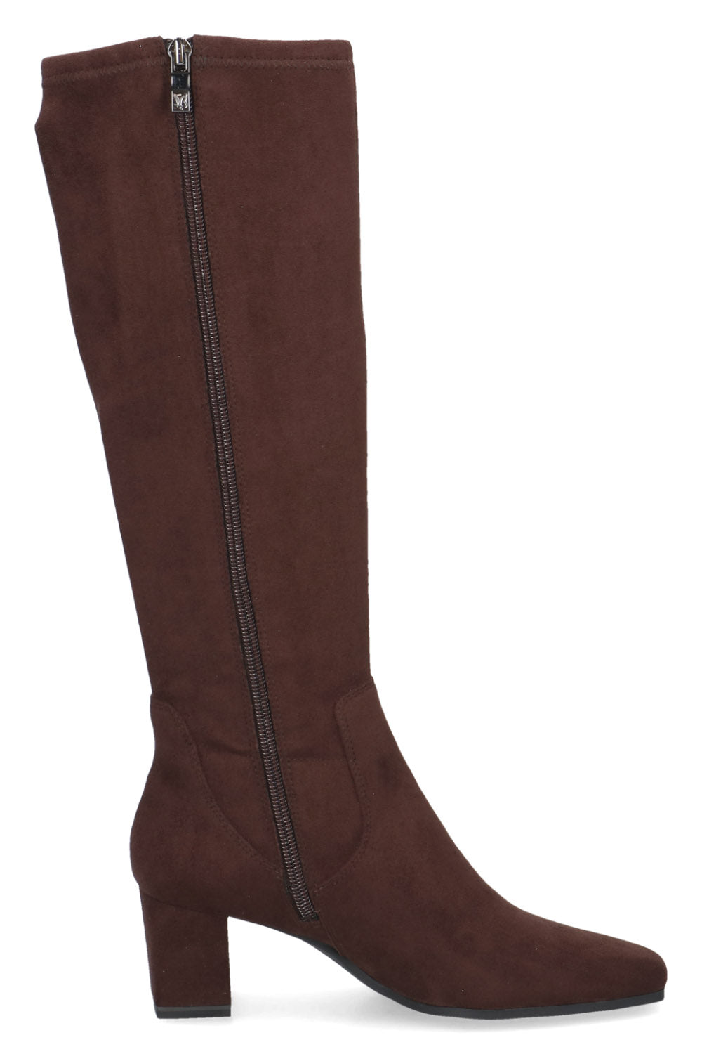 Caprice Stretch Knee High Boots - Dark Brown