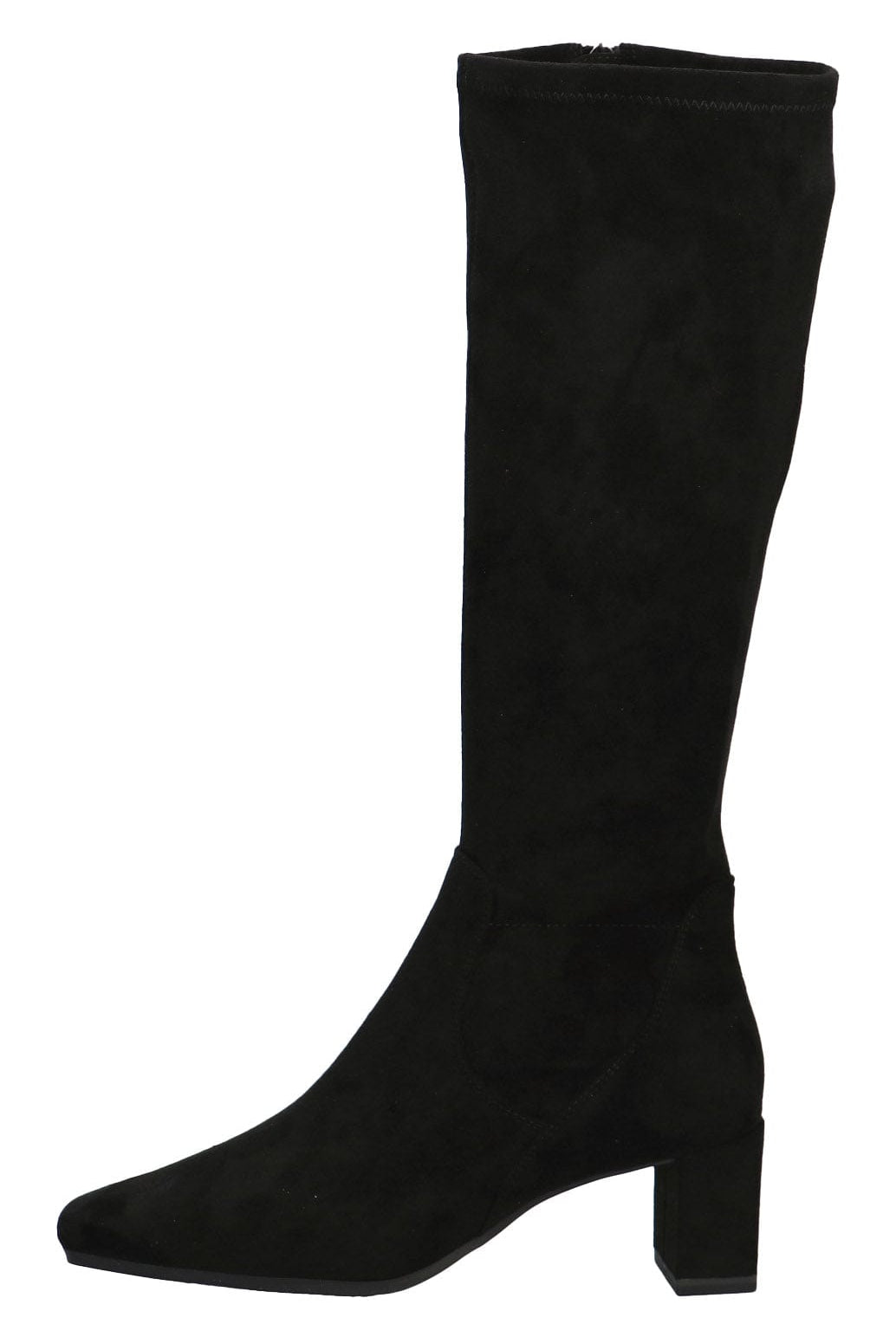 Caprice Stretch Suede Effect Knee Boots - Black