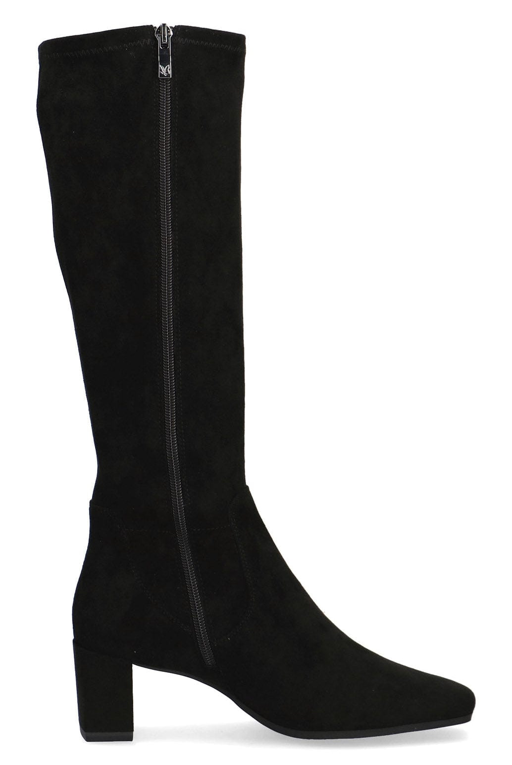 Caprice Stretch Suede Effect Knee Boots - Black