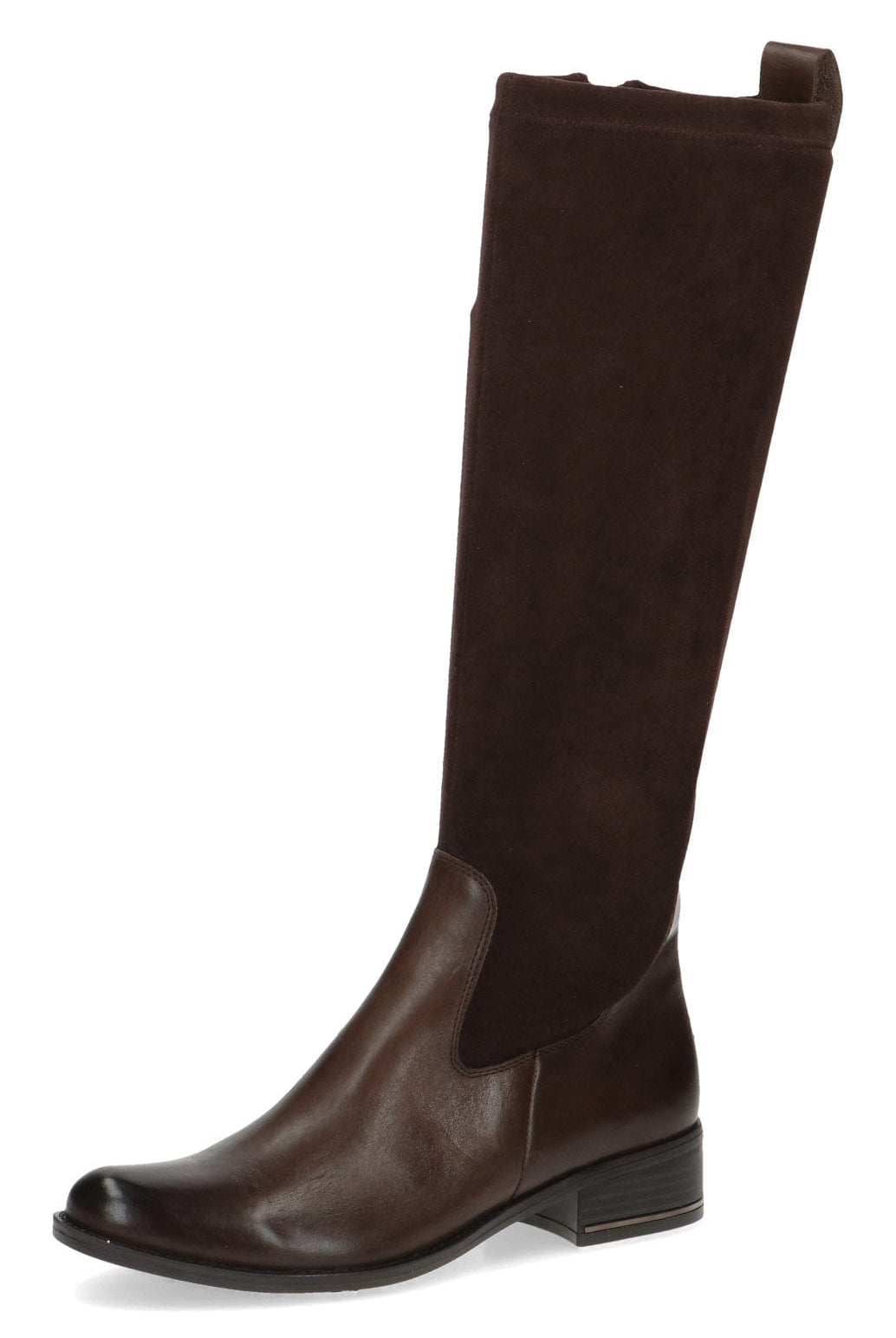 Caprice Stretch Suede Knee High Boots - Dark Brown Comb