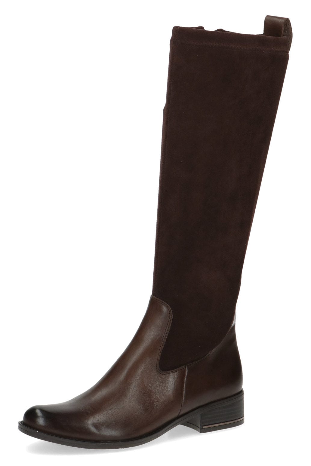 Caprice Stretch Suede Knee High Boots - Dark Brown Comb