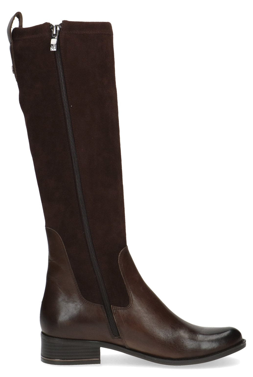 Caprice Stretch Suede Knee High Boots - Dark Brown Comb