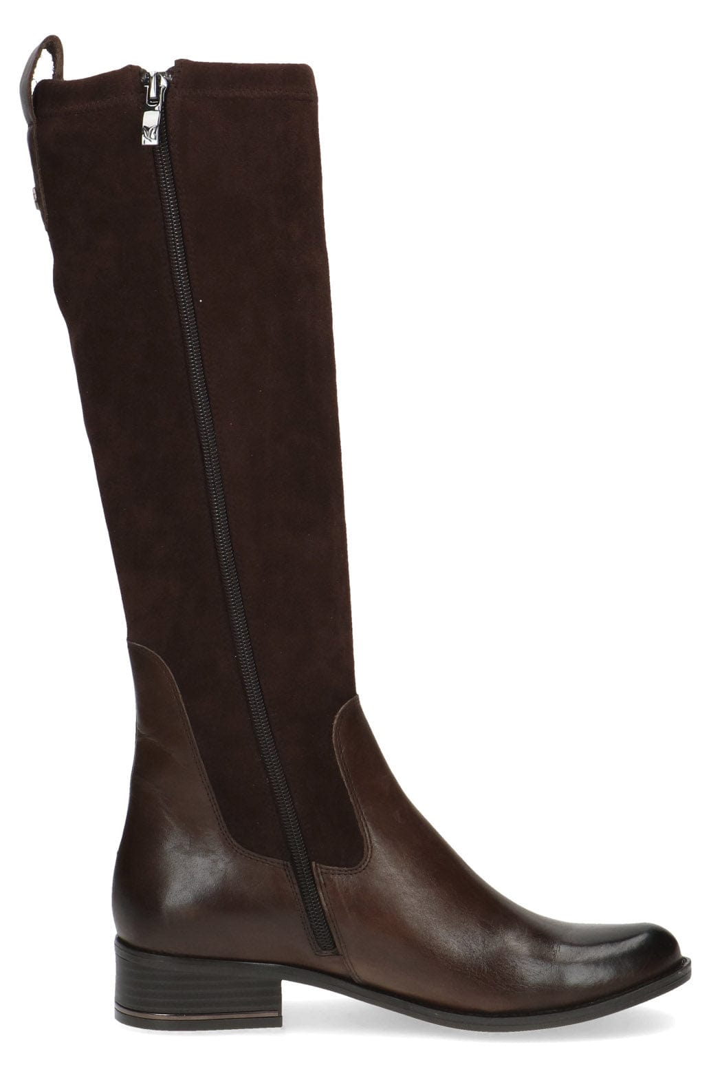 Caprice Stretch Suede Knee High Boots - Dark Brown Comb