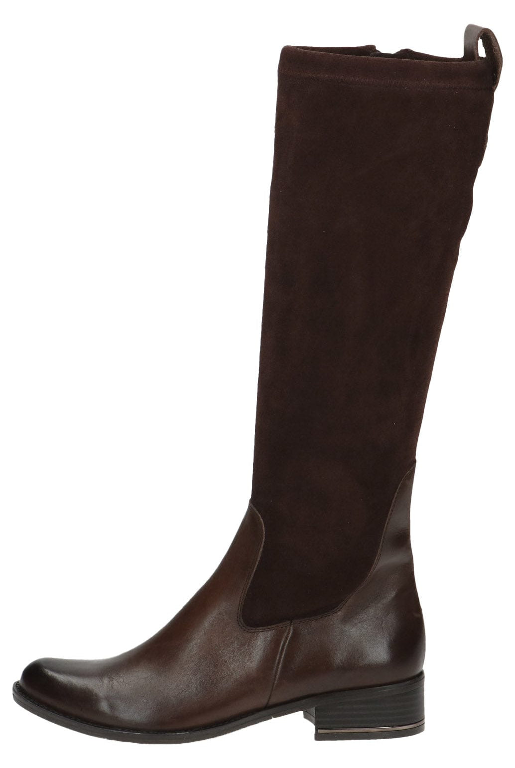 Caprice Stretch Suede Knee High Boots - Dark Brown Comb