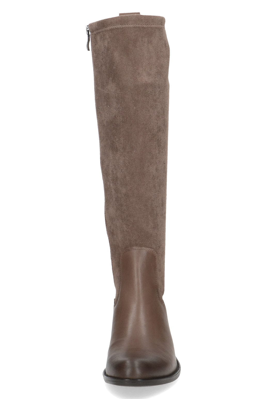 Caprice Stretch Suede Knee High Boots - Taupe Comb