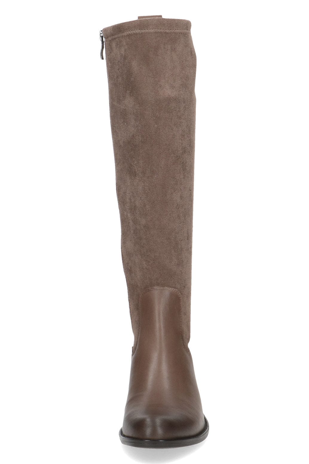 Caprice Stretch Suede Knee High Boots - Taupe Comb