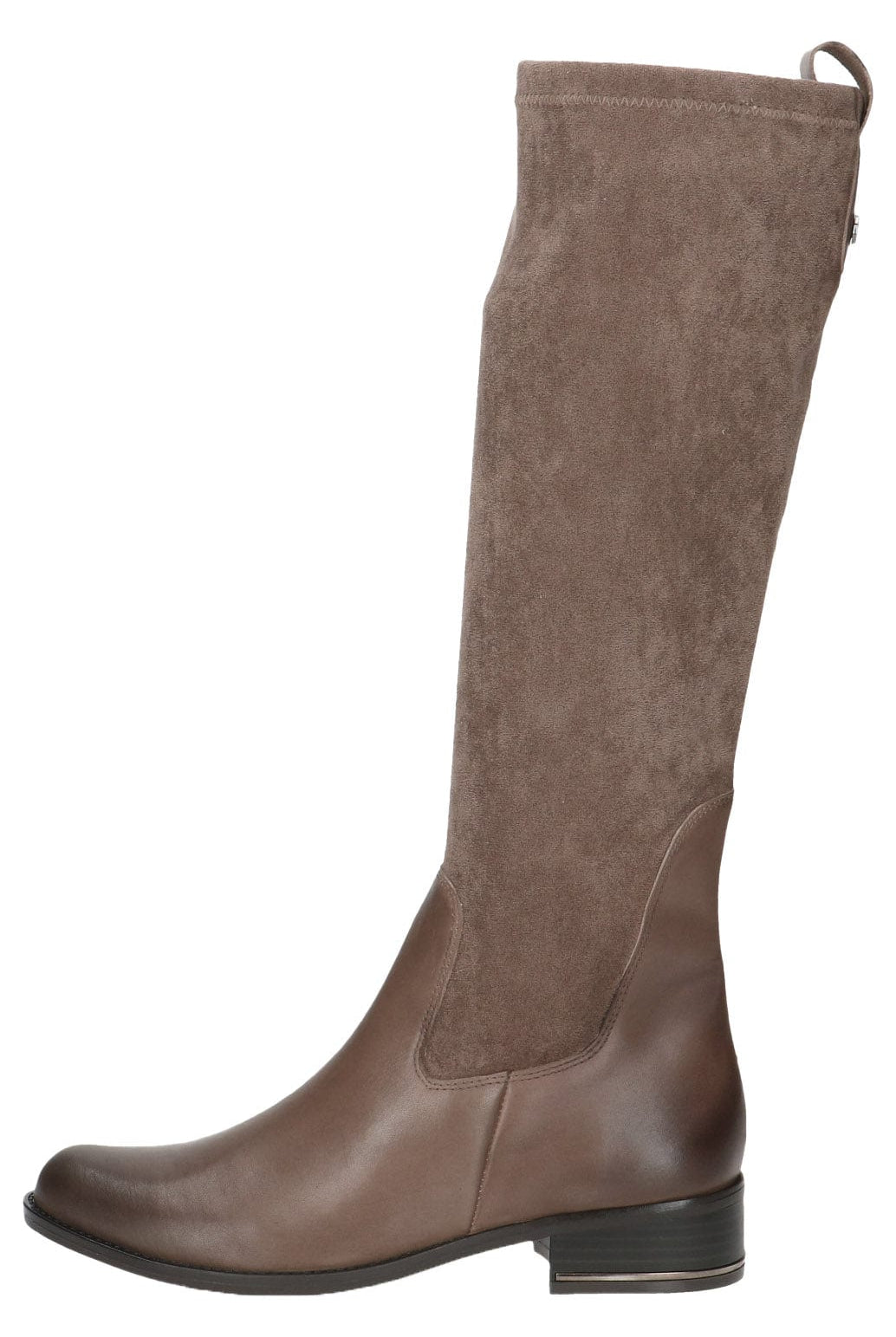 Caprice Stretch Suede Knee High Boots - Taupe Comb