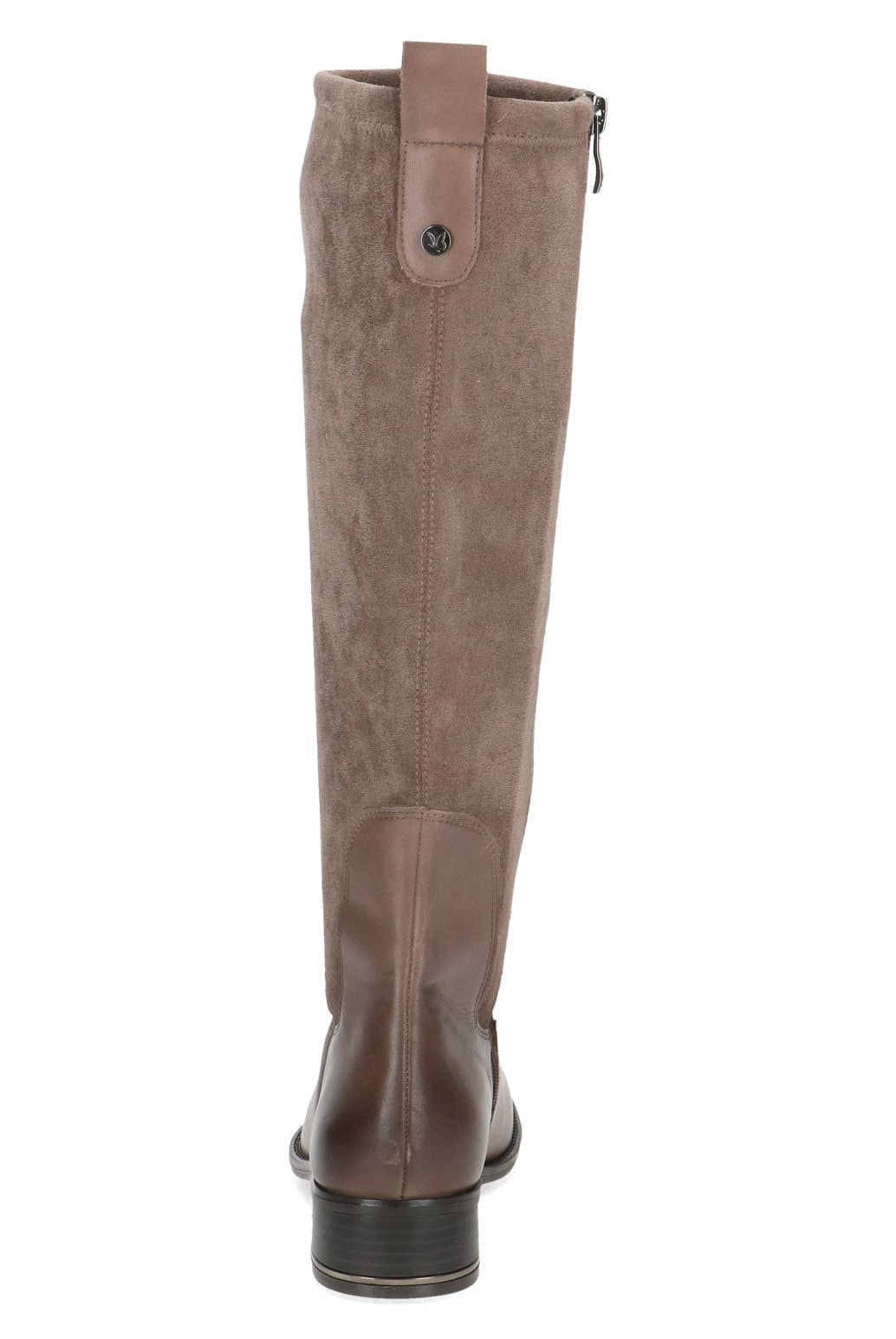 Caprice Stretch Suede Knee High Boots - Taupe Comb