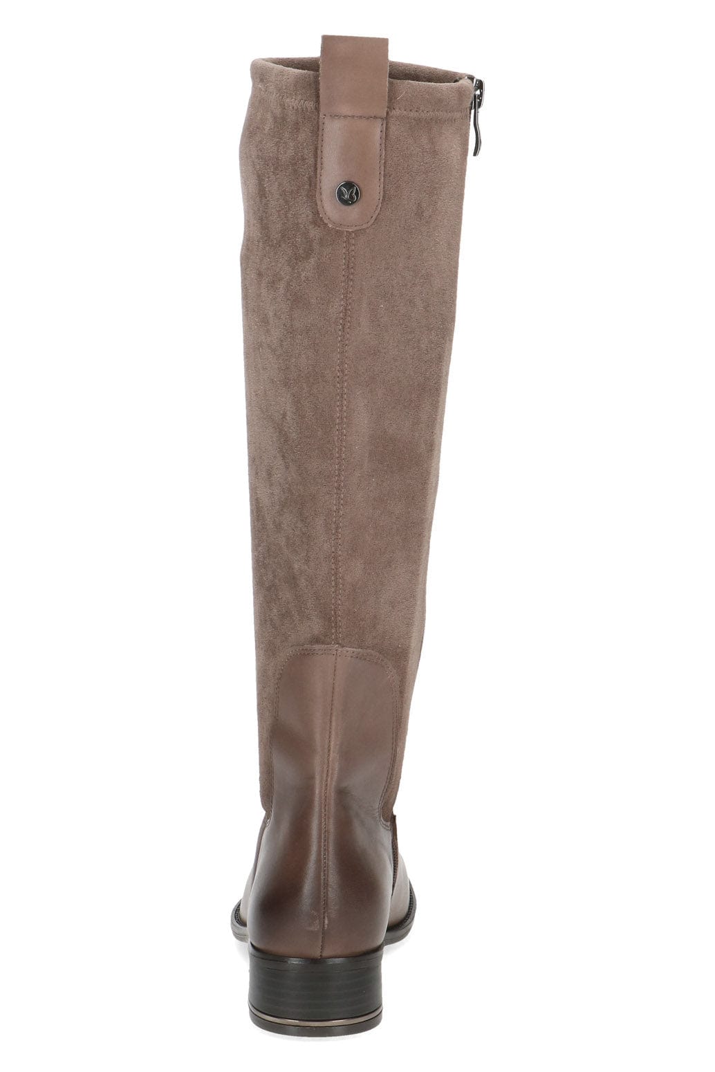 Caprice Stretch Suede Knee High Boots - Taupe Comb