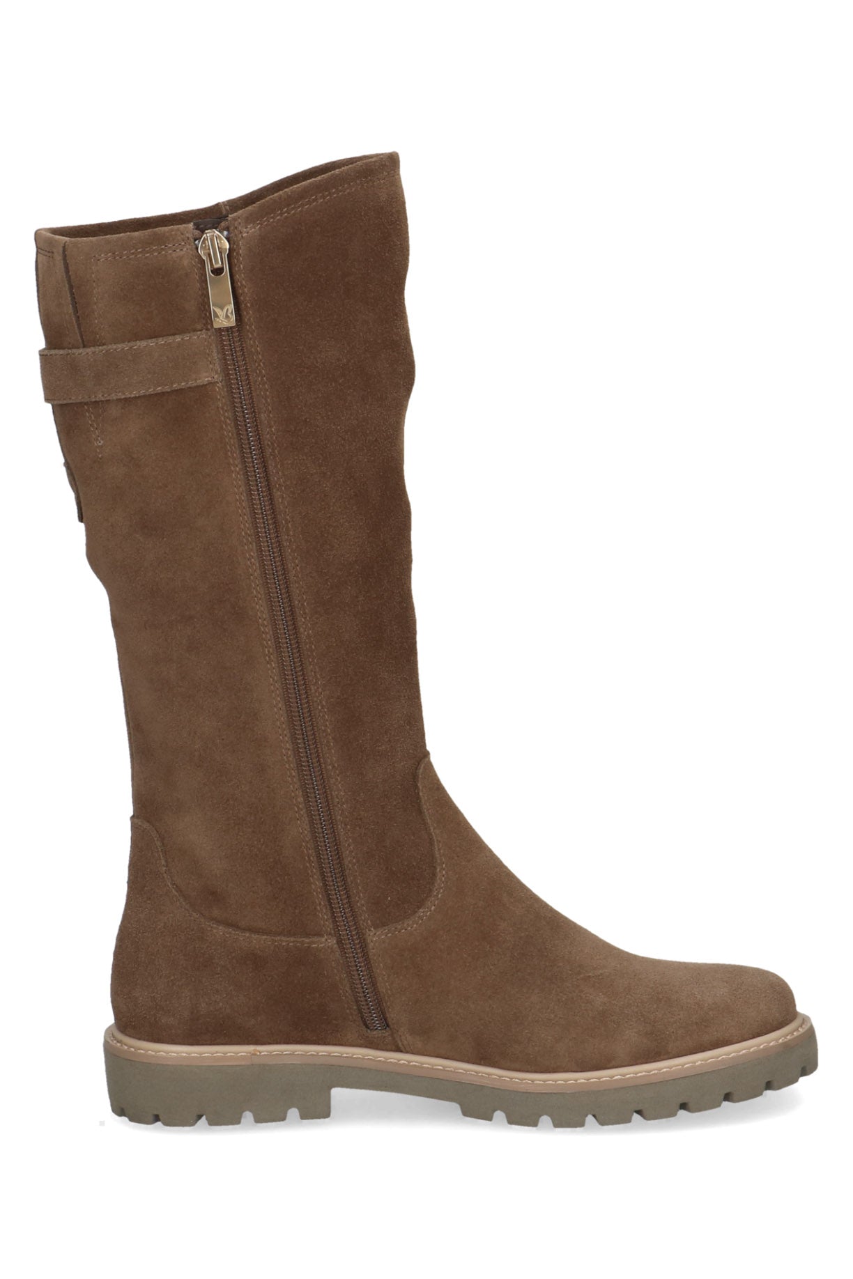Caprice Suede Knee High Boots - Brown