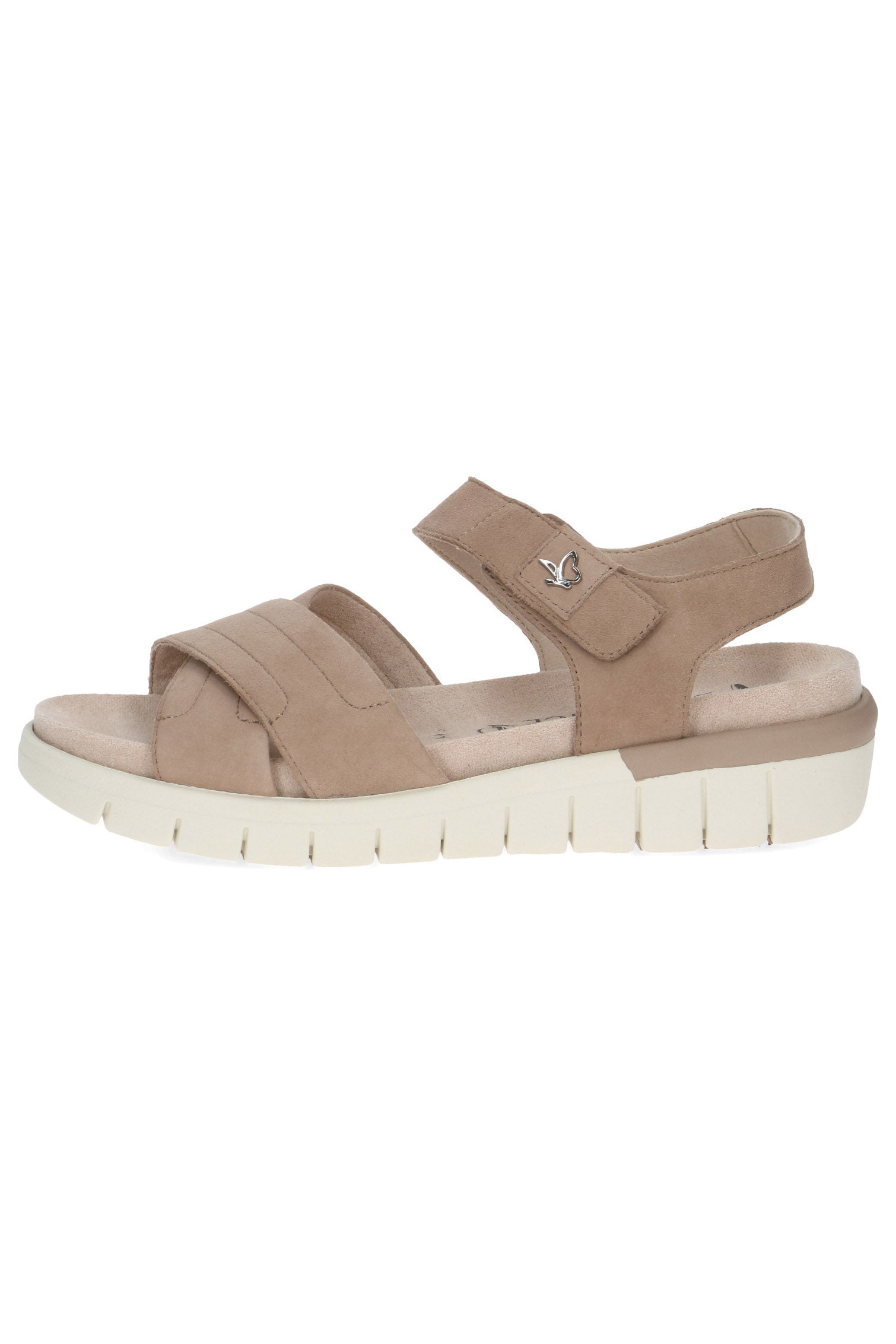 Caprice Wide Fit Flatform Sandals - Bark Suede