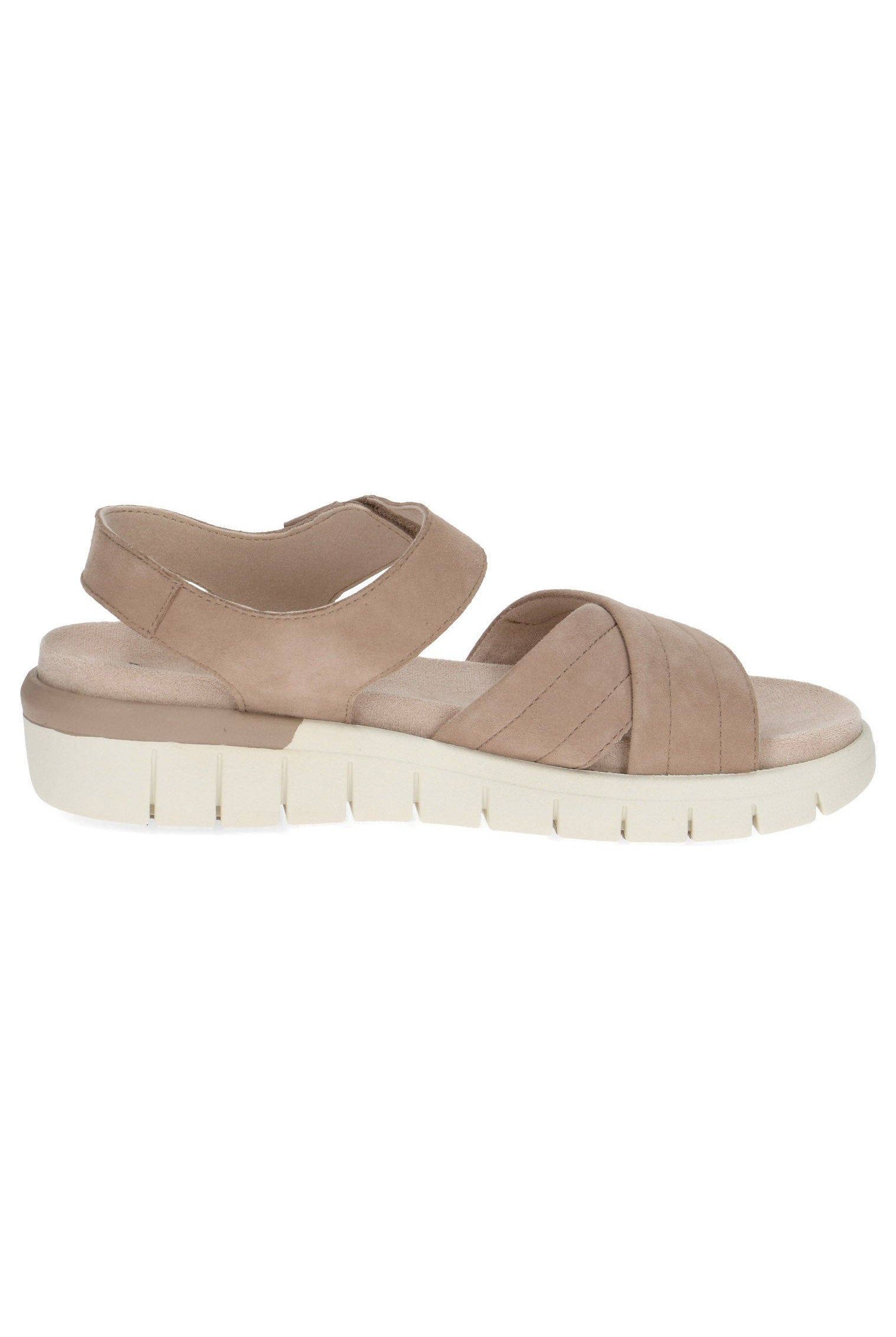 Caprice Wide Fit Flatform Sandals - Bark Suede