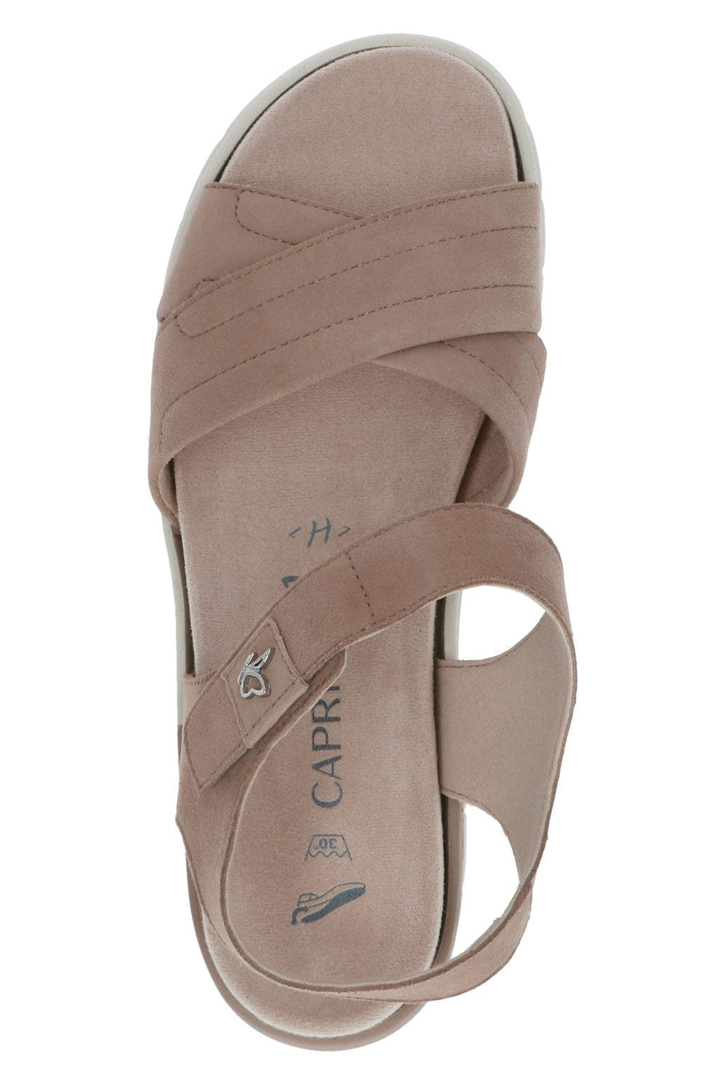 Caprice Wide Fit Flatform Sandals - Bark Suede