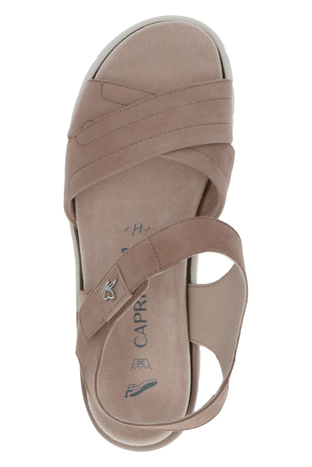 Caprice Wide Fit Flatform Sandals - Bark Suede