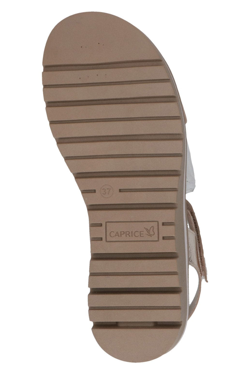 Caprice Wide Fit Leather Sandals - Platin Metal