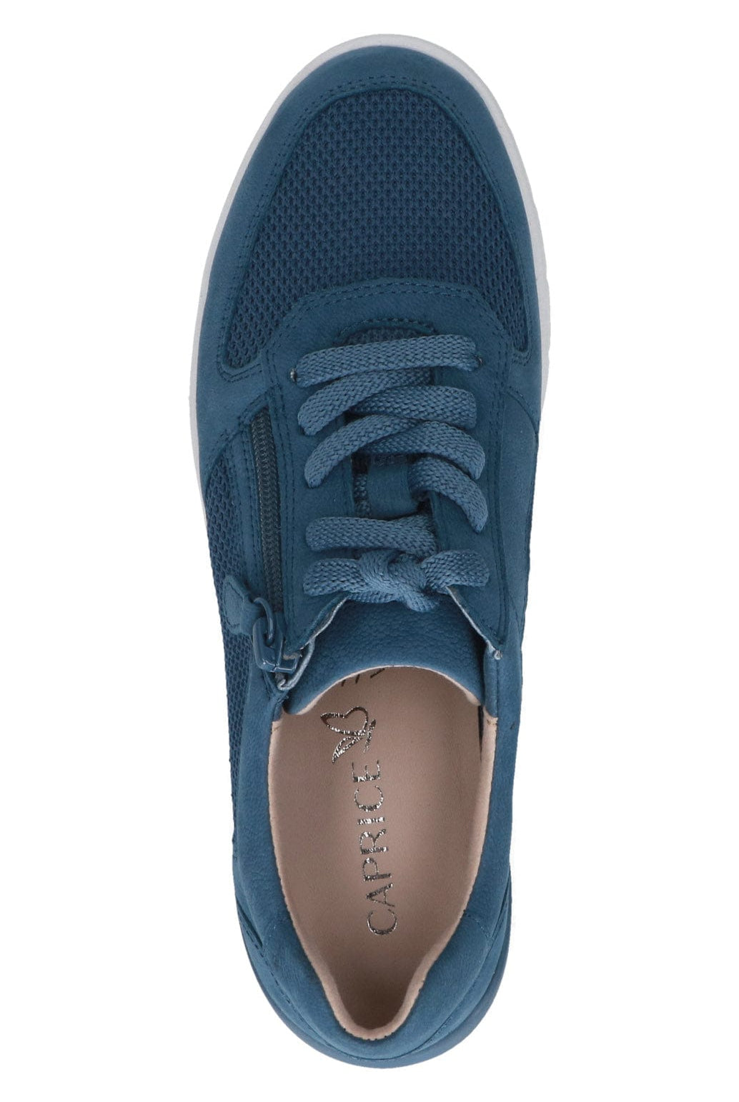 Caprice Wide Fit Trainers with Zip Fastening - Blue Comb