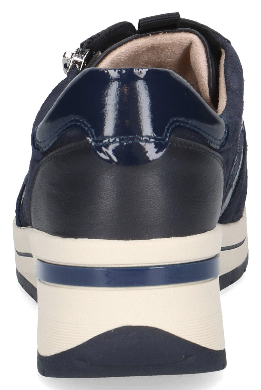 Caprice Wide Fit Trainers with Zip Fastening - Ocean Comb