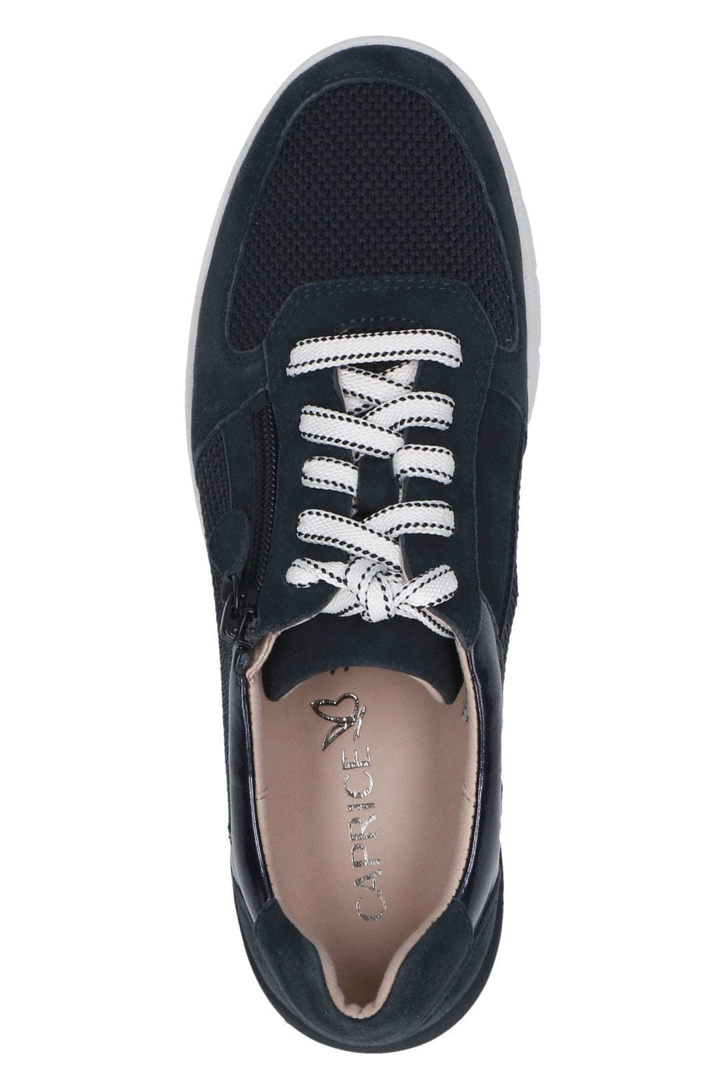 Caprice Wide Fit Trainers with Zip Fastening - Ocean Comb