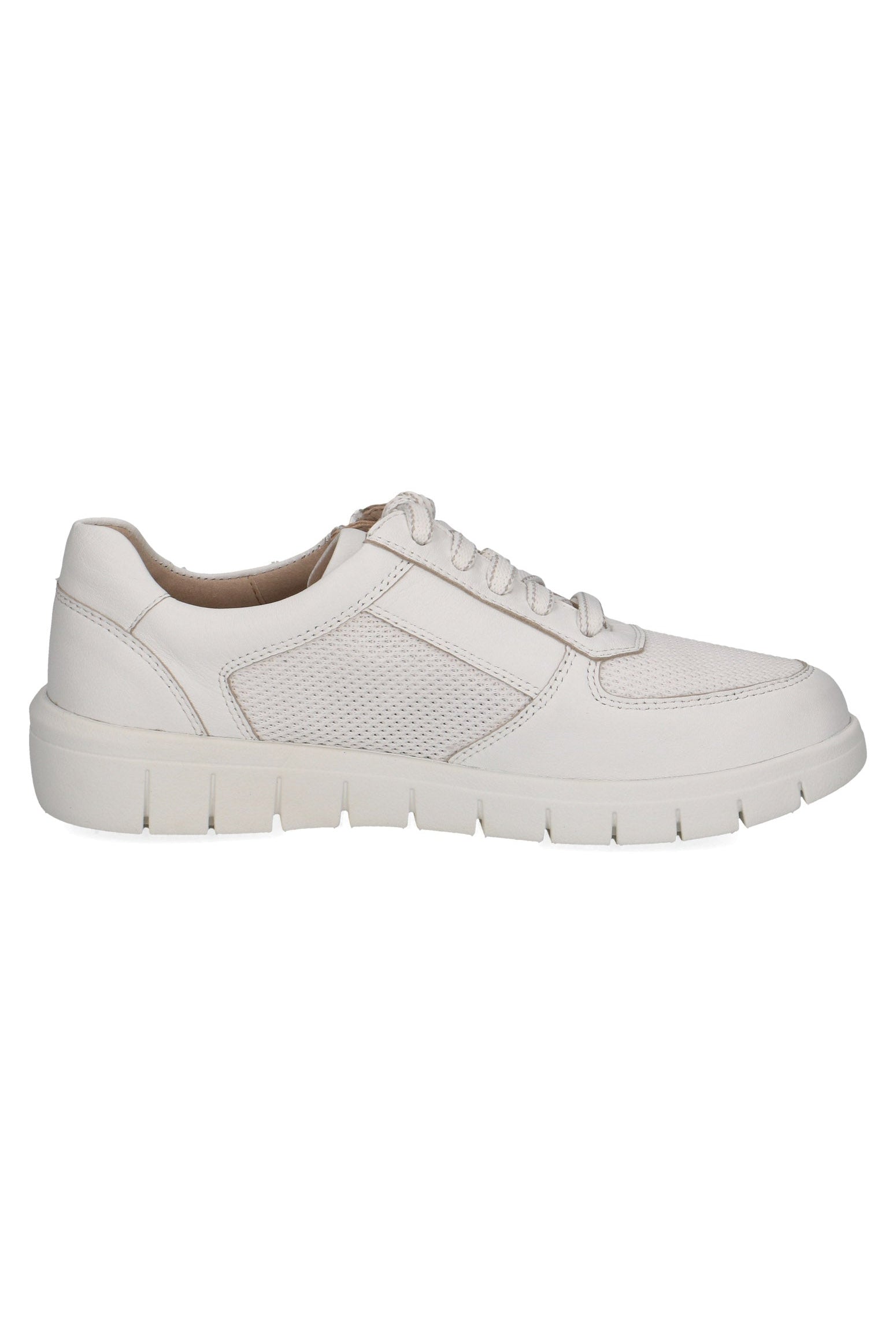 Caprice Wide Fit Trainers with Zip Fastening - White Nappa