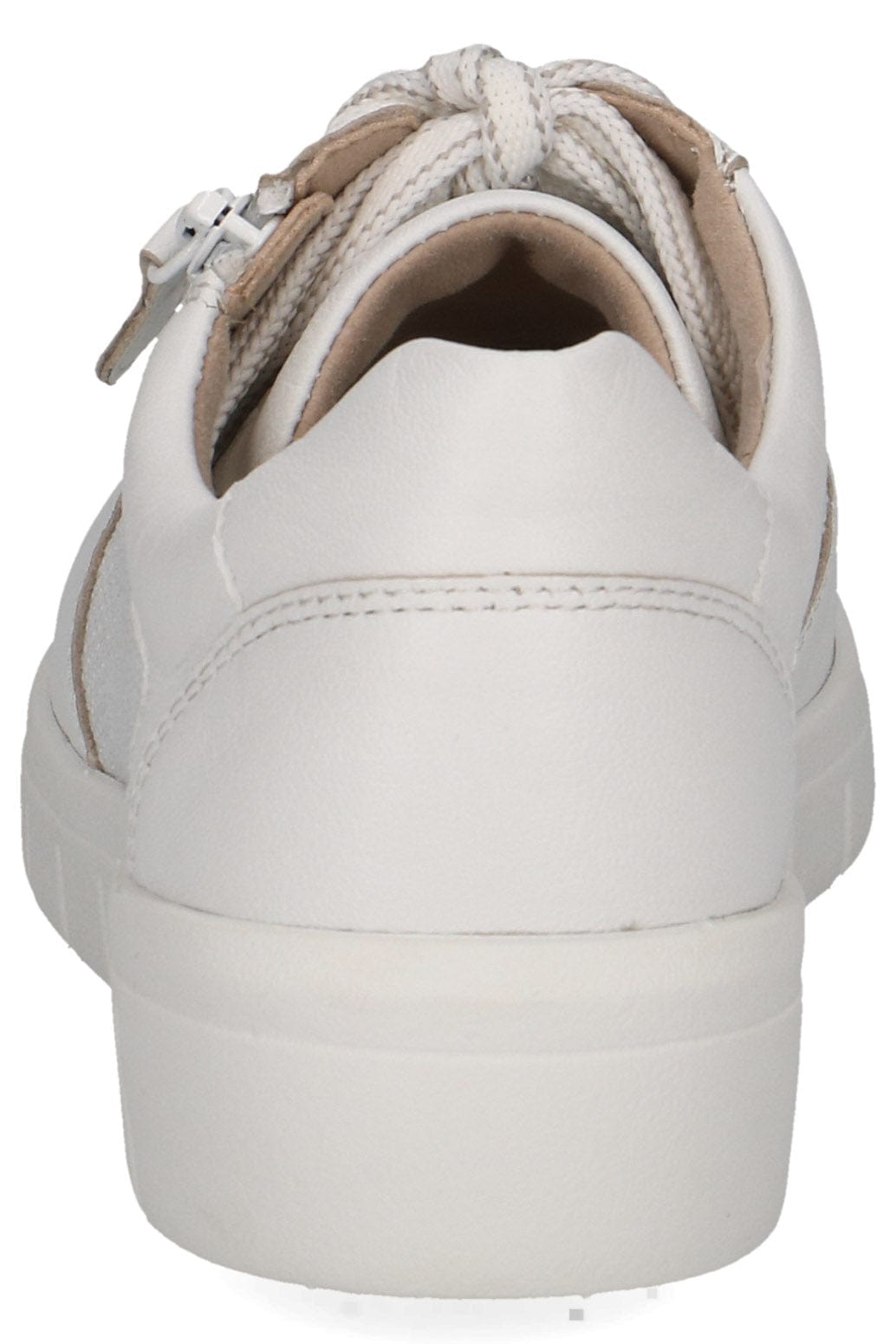 Caprice Wide Fit Trainers with Zip Fastening - White Nappa