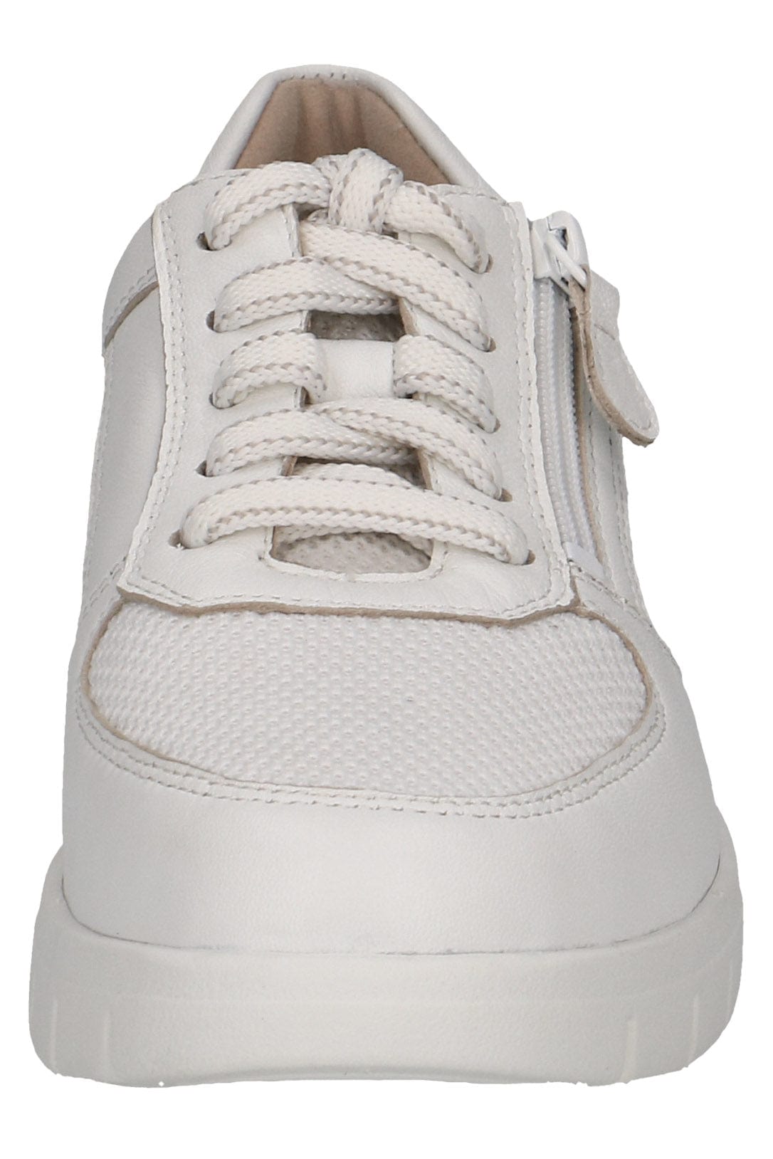 Caprice Wide Fit Trainers with Zip Fastening - White Nappa