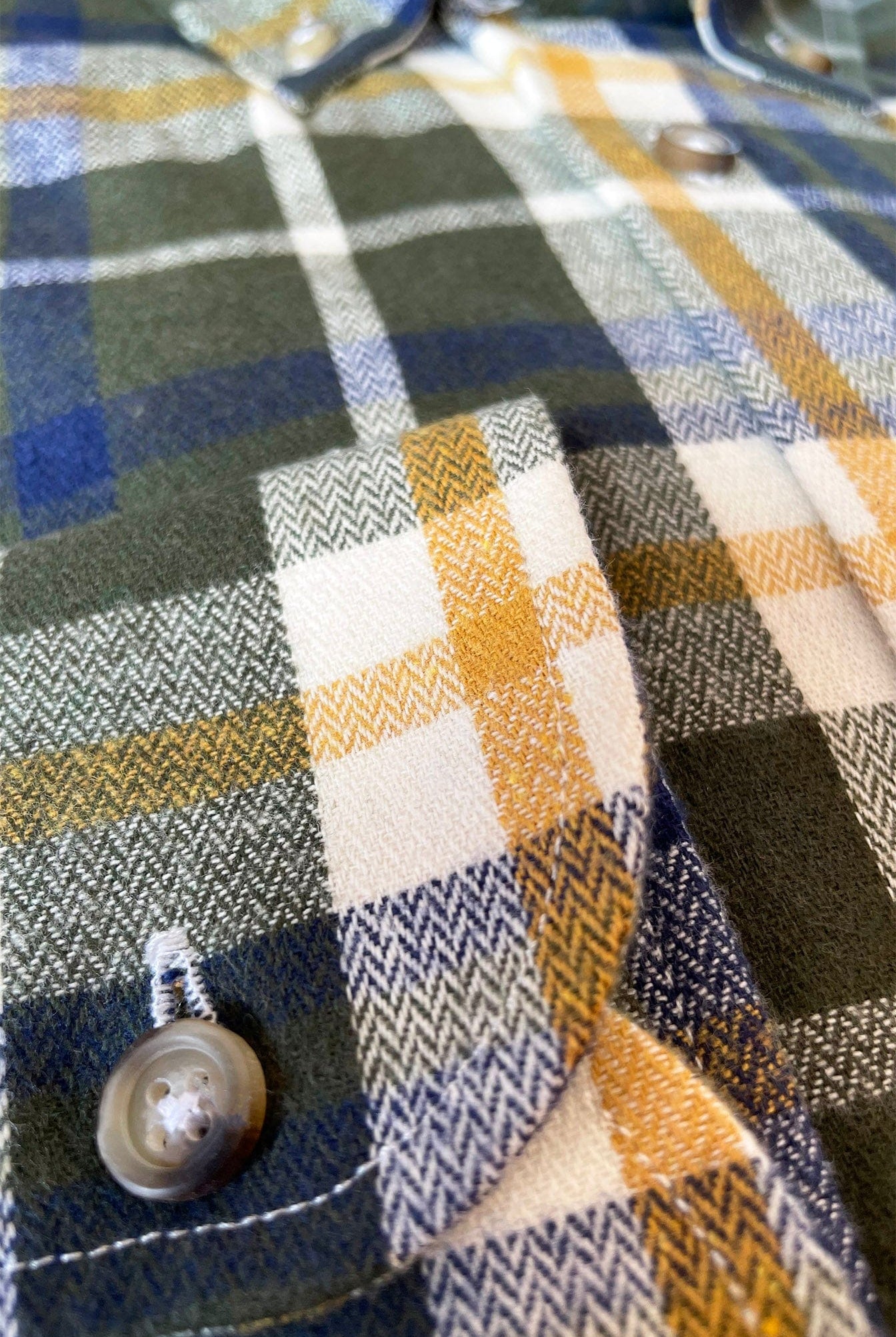 Carlos Cordoba Supersoft Brushed Cotton Check Shirt - Green/Gold