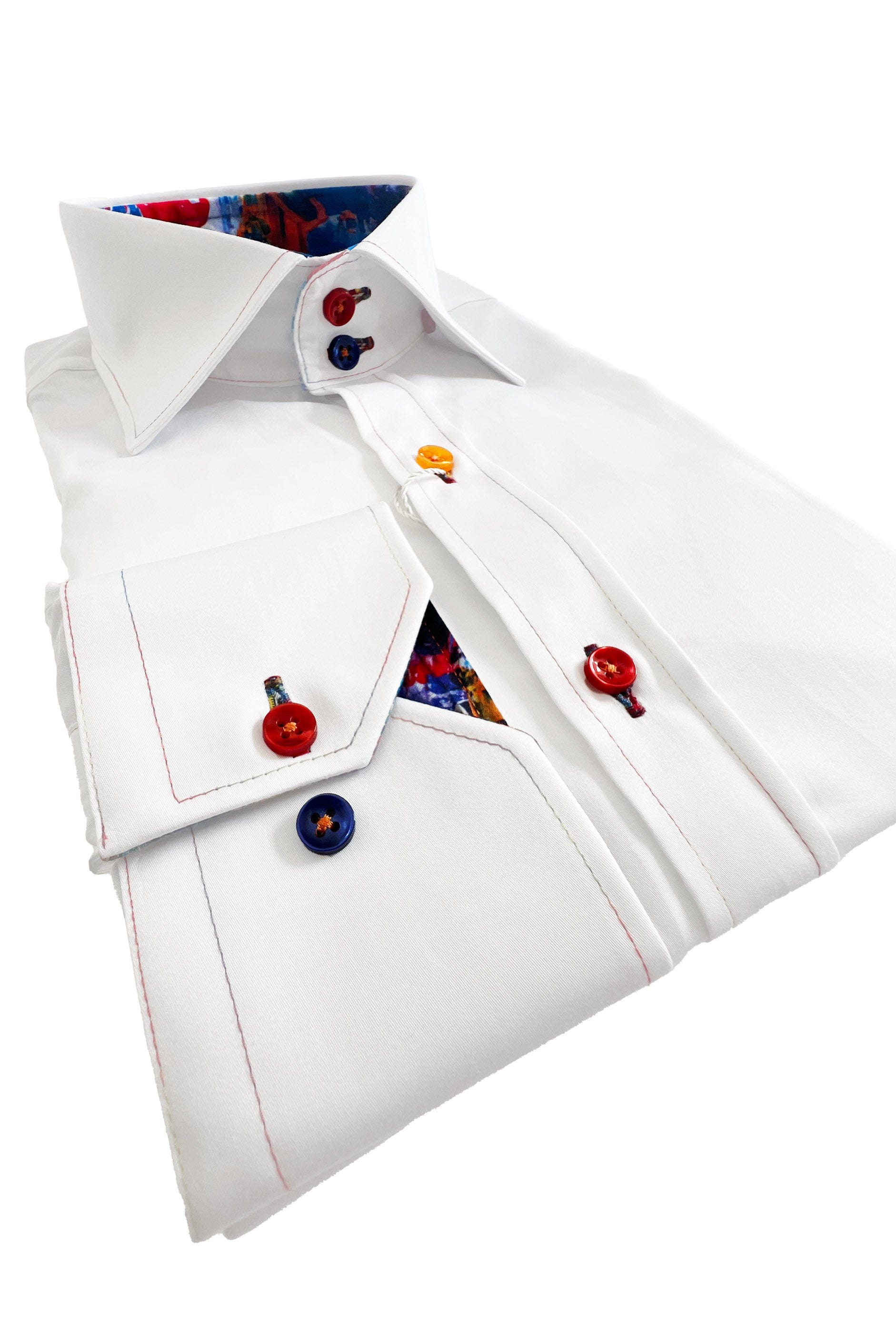 Claudio Lugli Satin Cotton Plain Shirt - White
