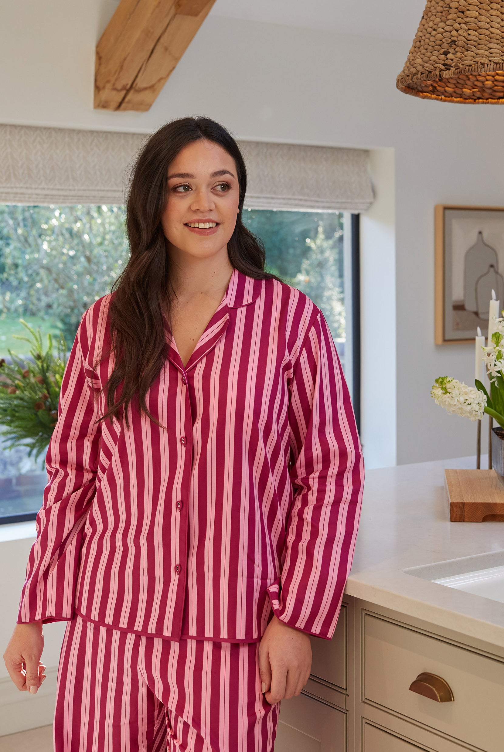 Cyberjammies Belle Stripe Pyjama Set - Magenta