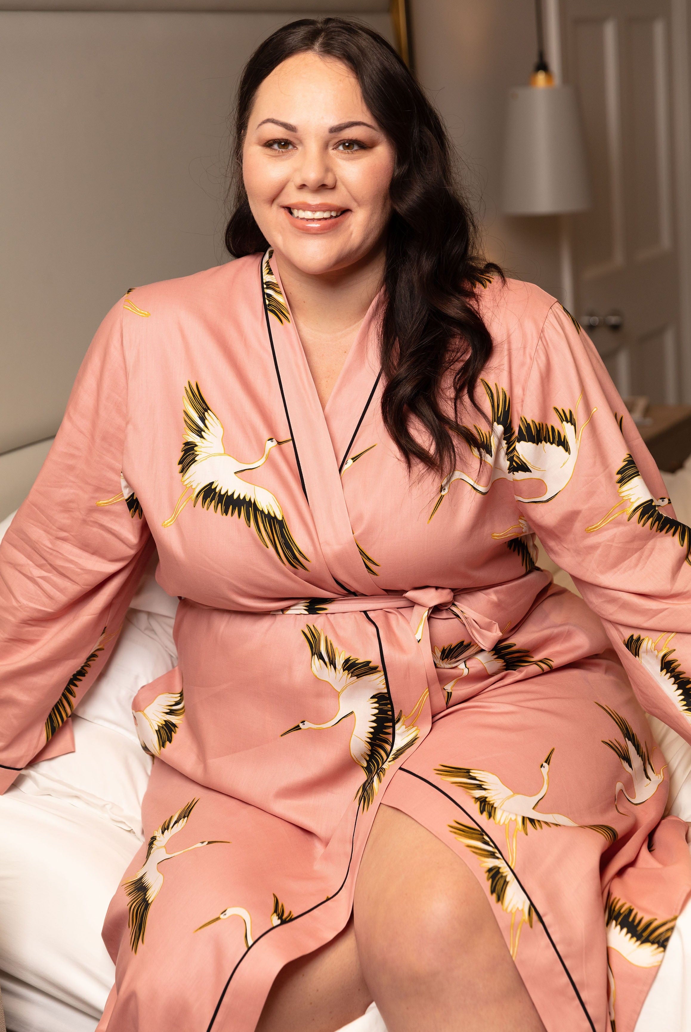 Cyberjammies Bonnie Bird Print Dressing Gown - Pink