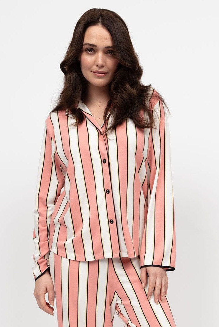 Cyberjammies Bonnie Jersey Wide Leg Pyjama Set - Pink Stripe