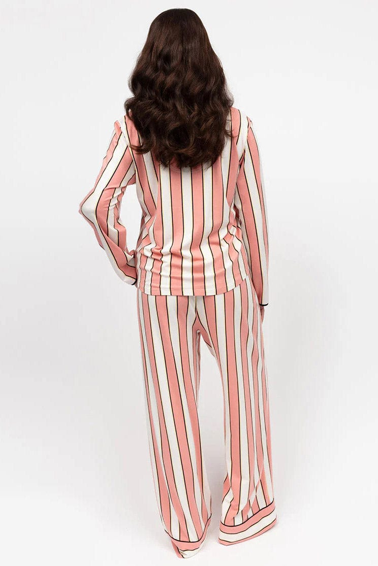 Cyberjammies Bonnie Jersey Wide Leg Pyjama Set - Pink Stripe