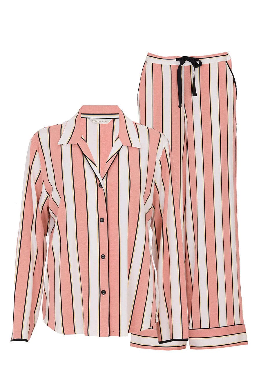 Cyberjammies Bonnie Jersey Wide Leg Pyjama Set - Pink Stripe