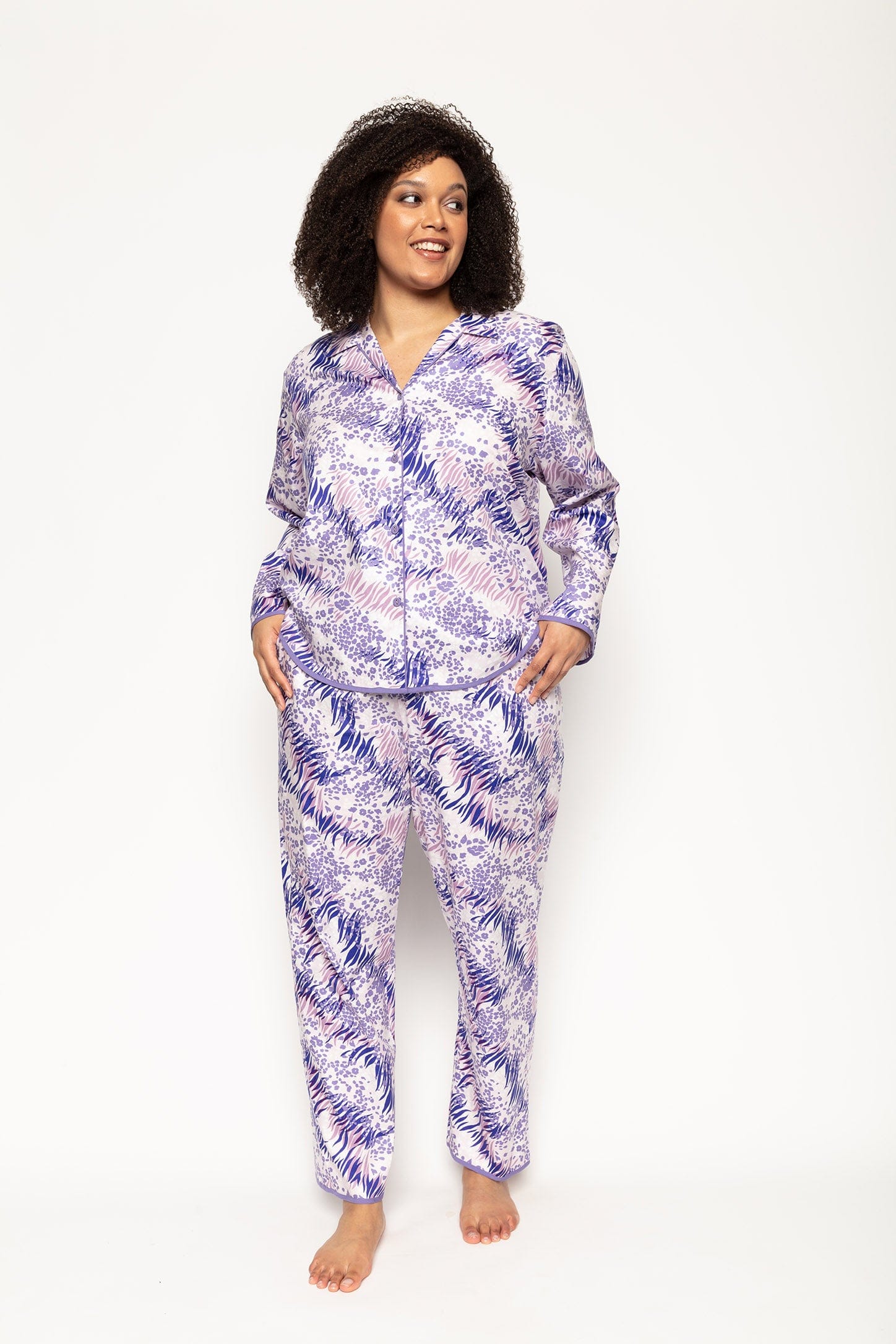 Cyberjammies Camila Lilac Animal Print Pyjama Top