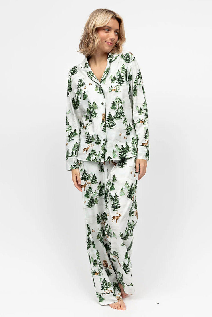 Cyberjammies Fern Wide Leg Pyjama Set - Alpine Print