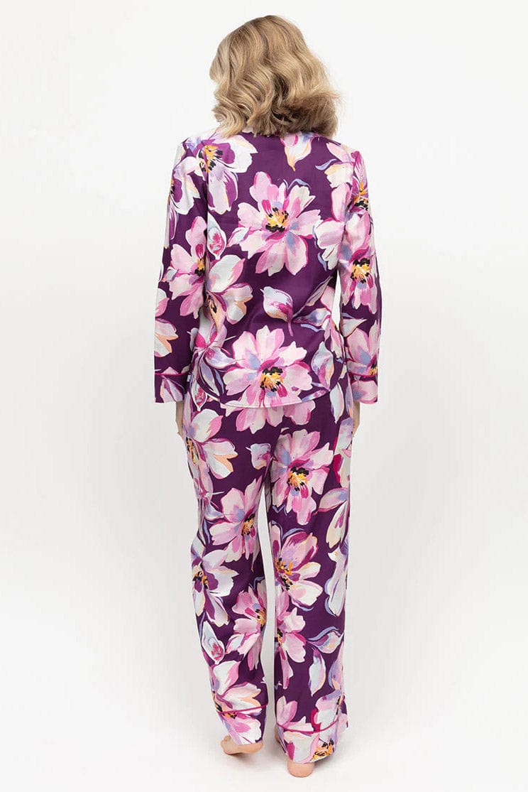 Cyberjammies Hazel Floral Wide Leg Pyjama Set - Purple