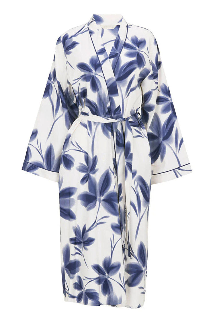 Cyberjammies Indigo Floral Dressing Gown - Navy