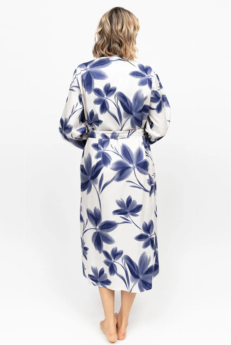 Cyberjammies Indigo Floral Dressing Gown - Navy
