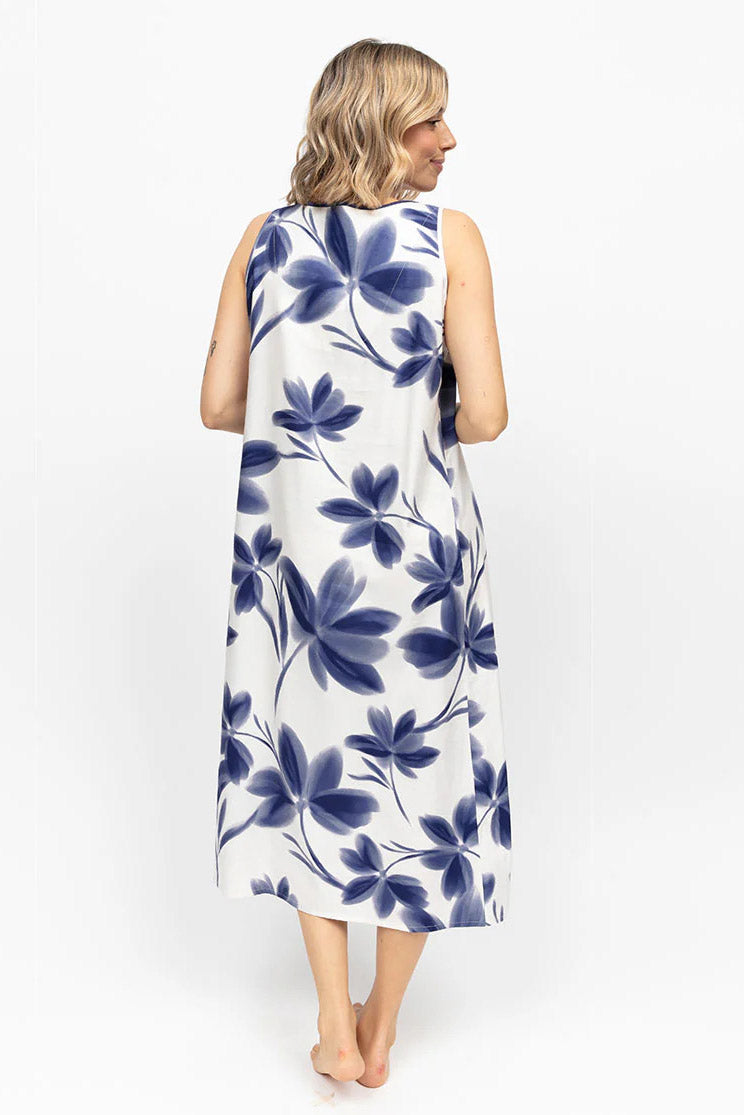 Cyberjammies Indigo Floral Long Nightdress - Navy