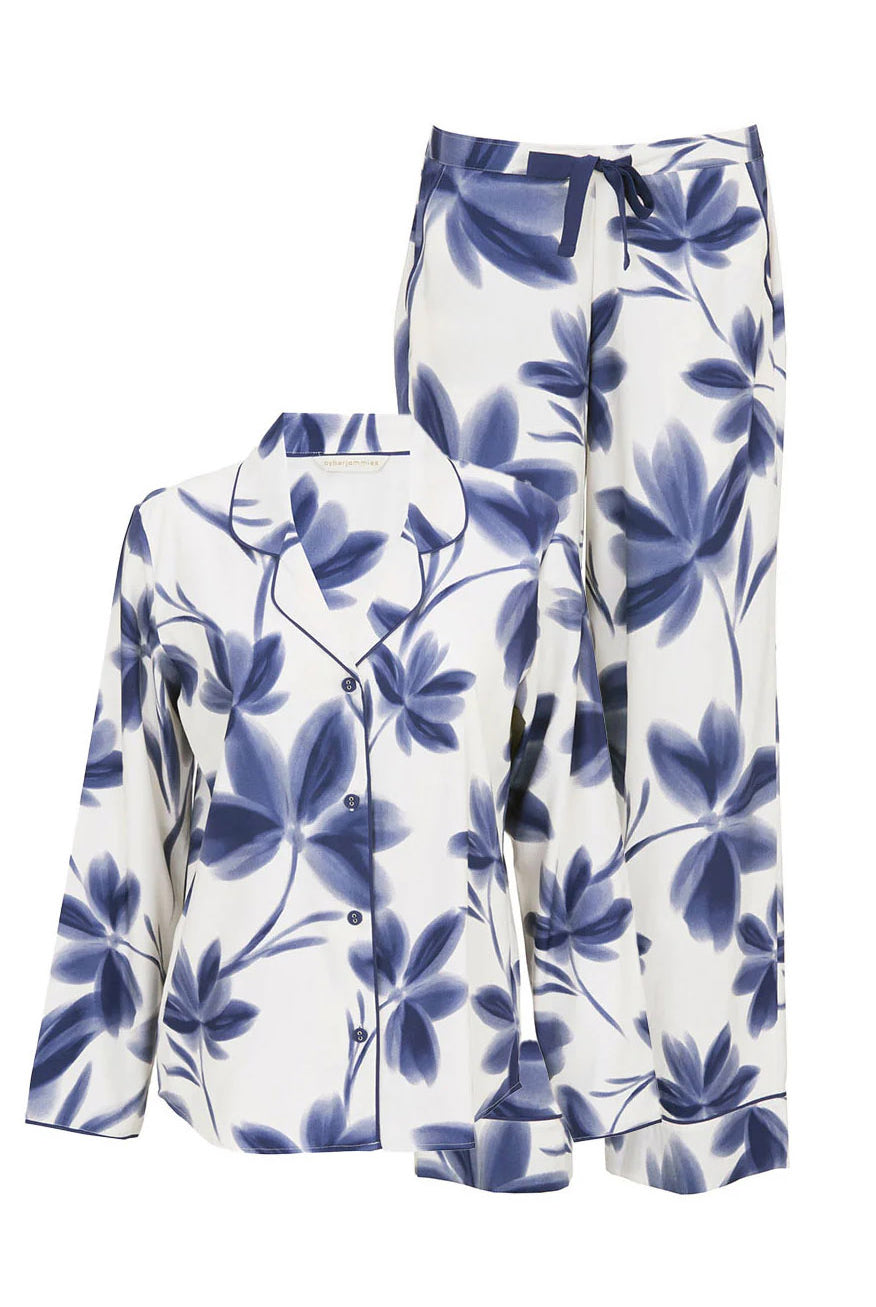 Cyberjammies Indigo Floral Wide Leg Pyjama Set - Navy