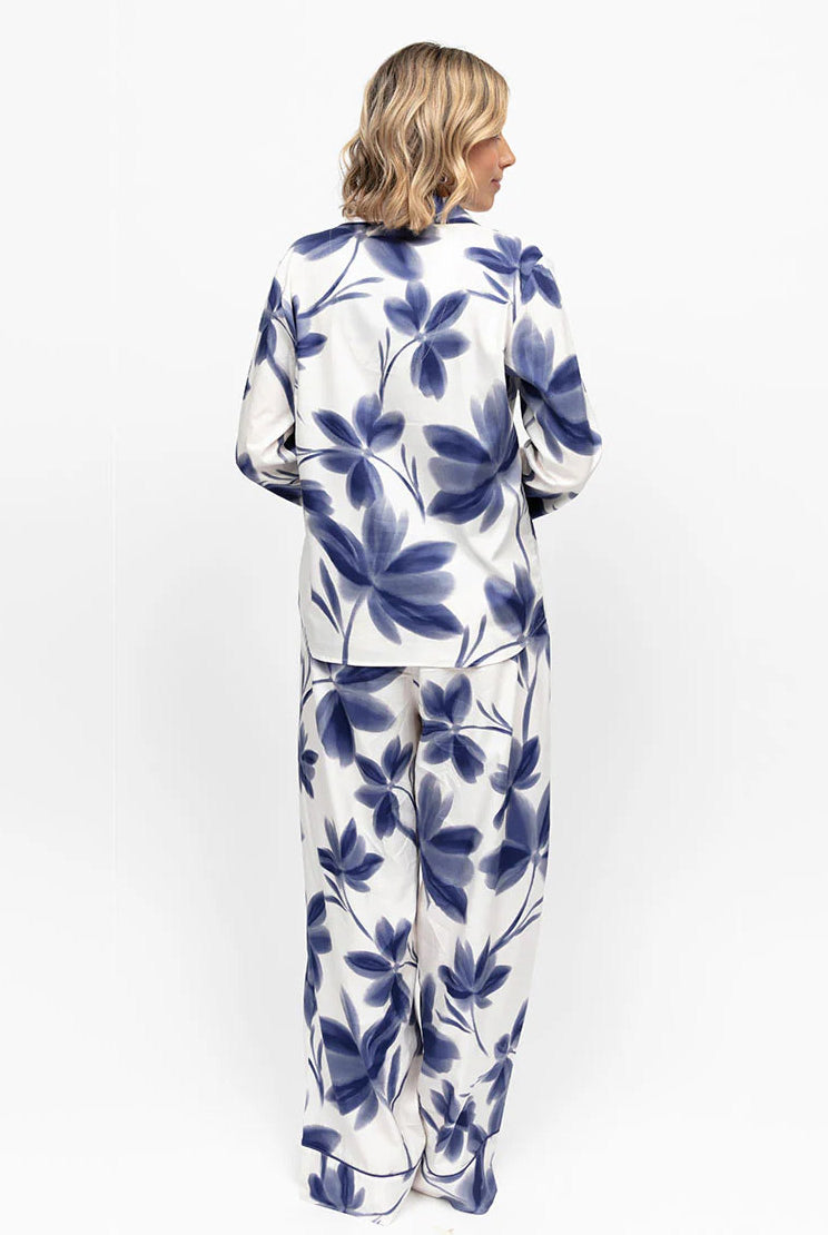 Cyberjammies Indigo Floral Wide Leg Pyjama Set - Navy