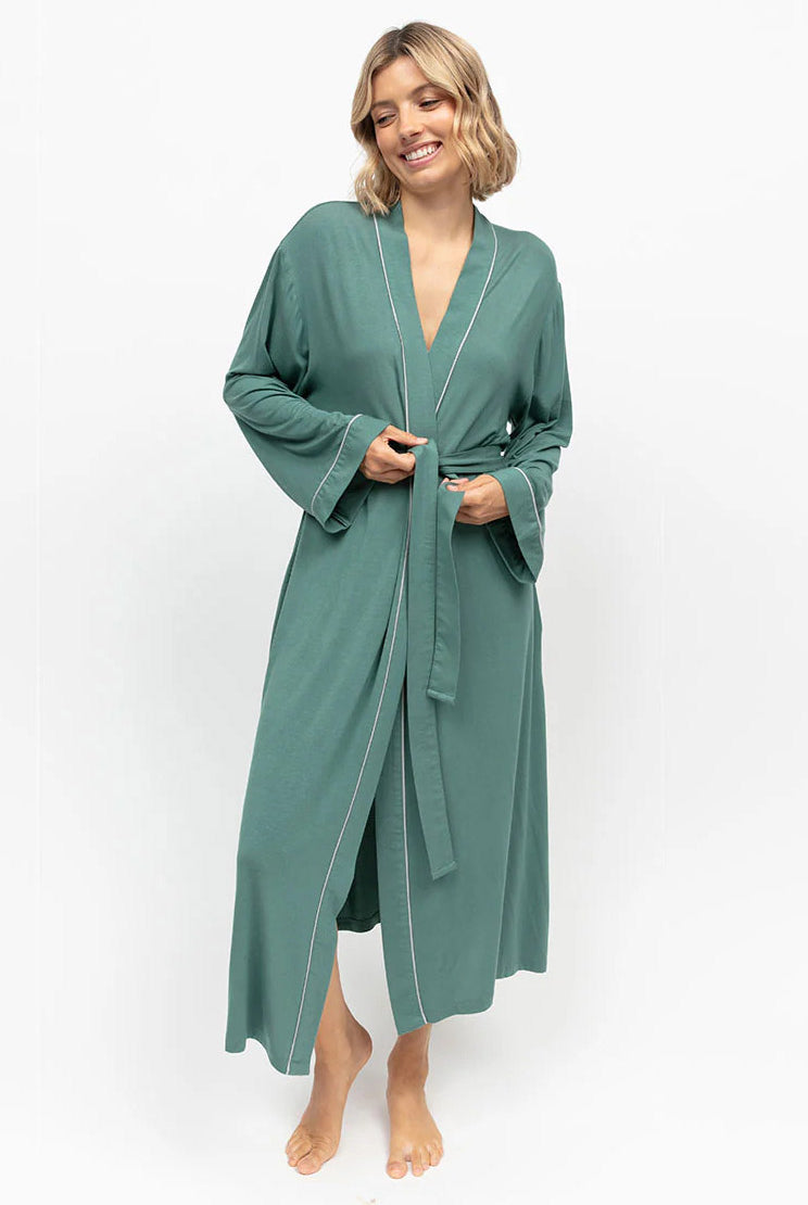 Cyberjammies Kallie Jersey Dressing Gown - Seafoam