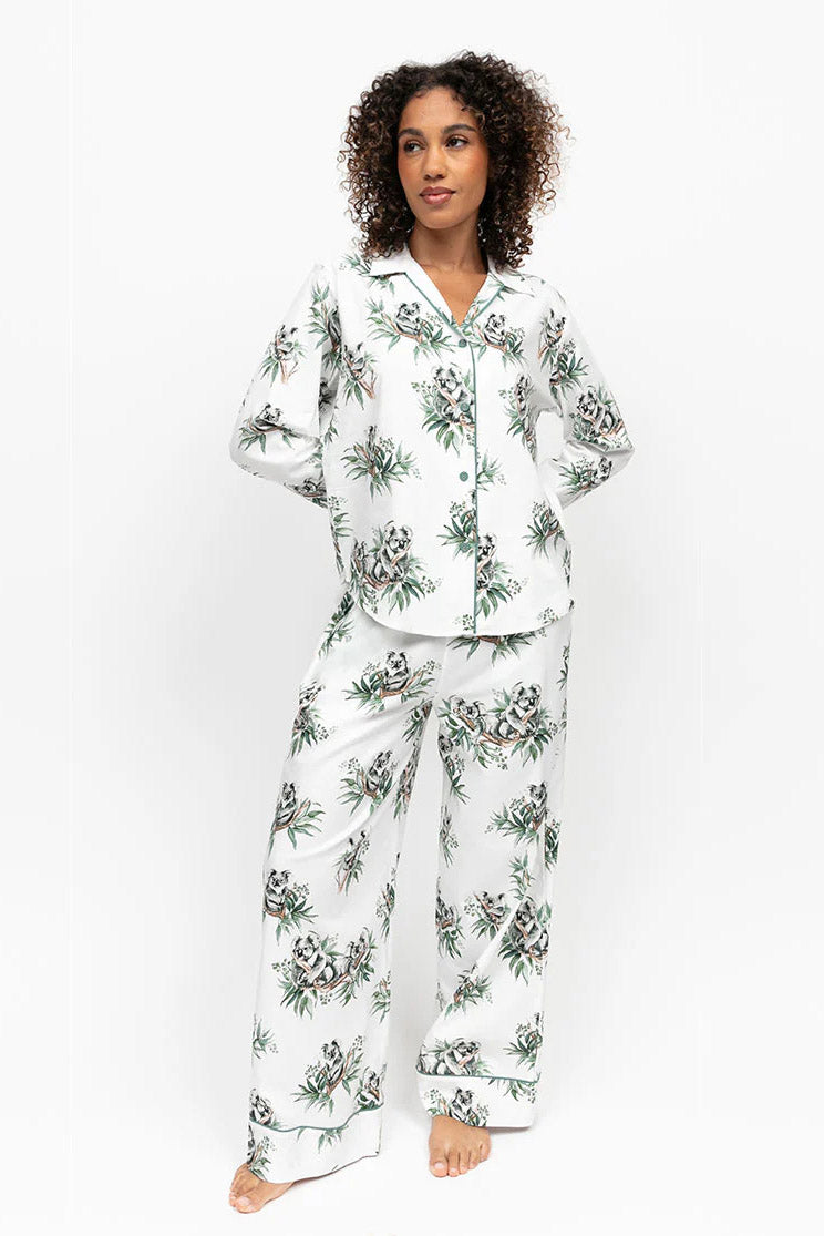 Cyberjammies Kallie Koala Wide Leg Pyjama Set - White Mix