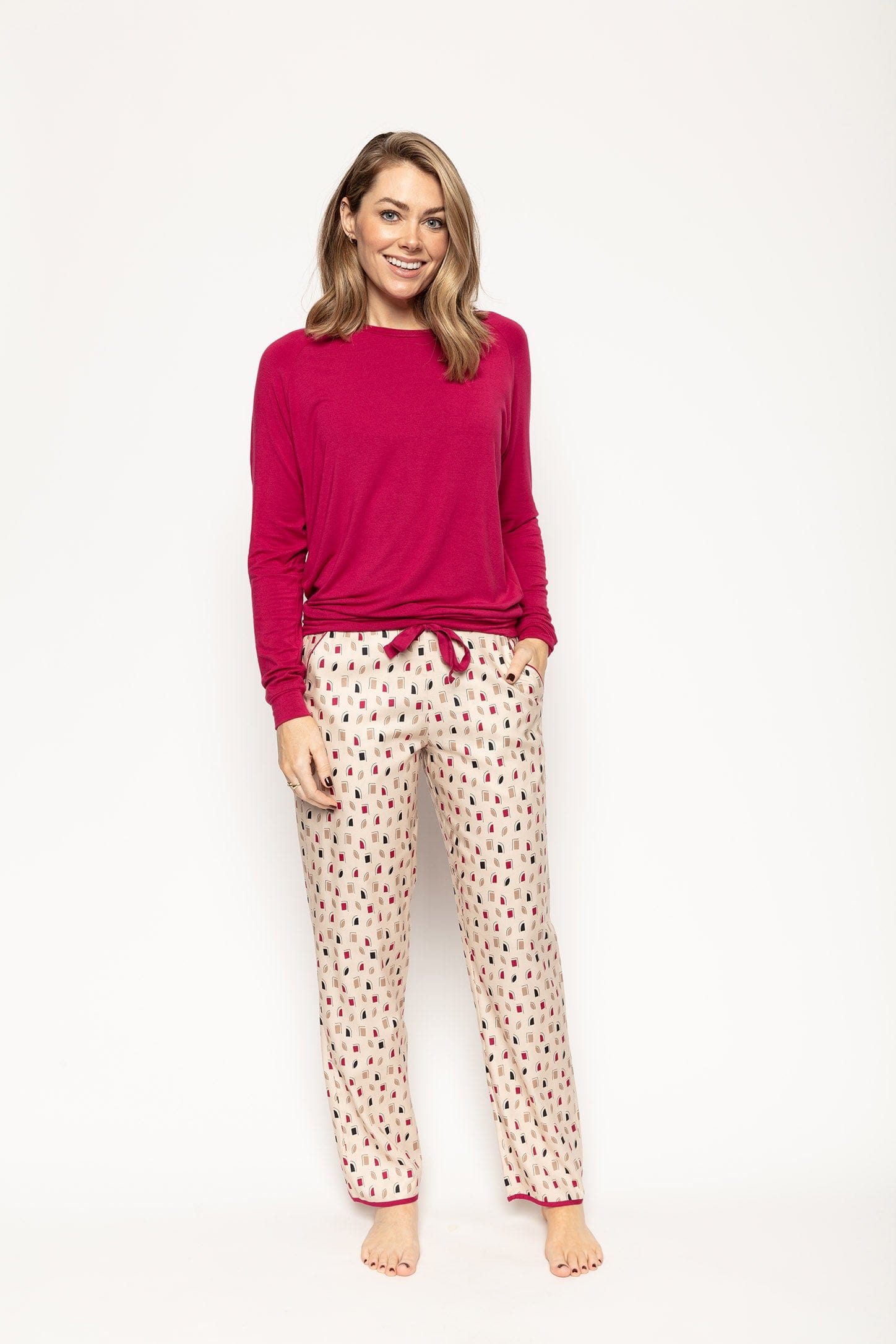 Cyberjammies Naomi Cream Geo Print Pyjama Trousers