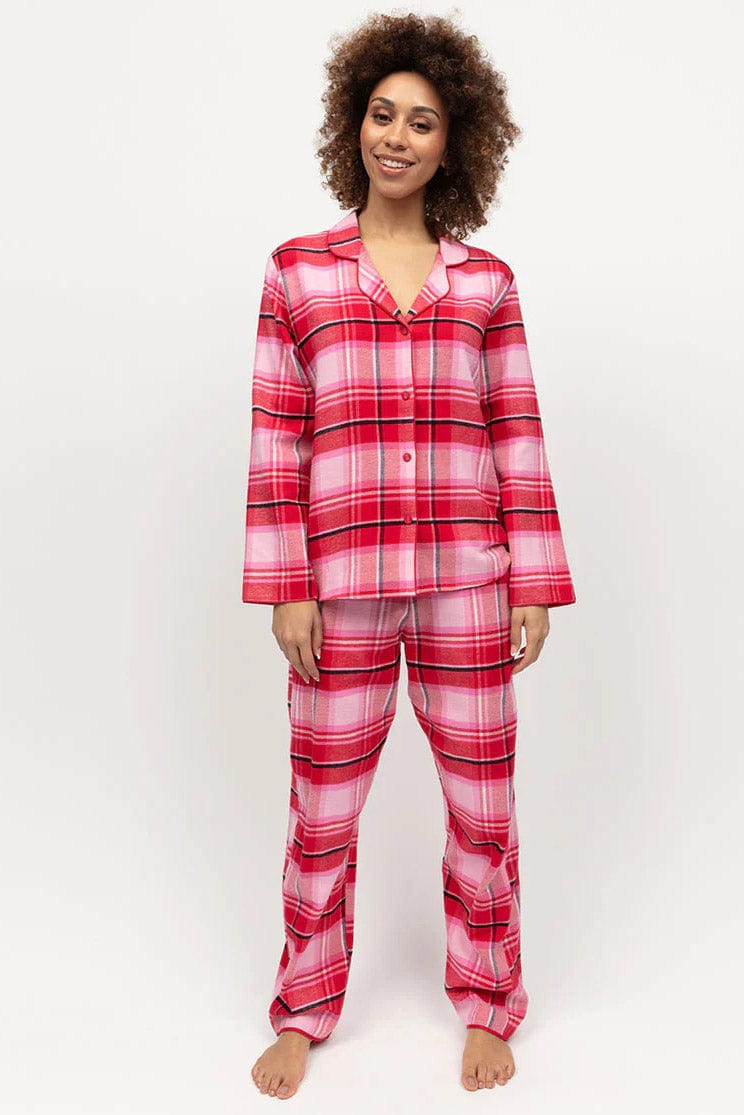 Cyberjammies Noelle Check Soft Brushed Pyjama Set - Red