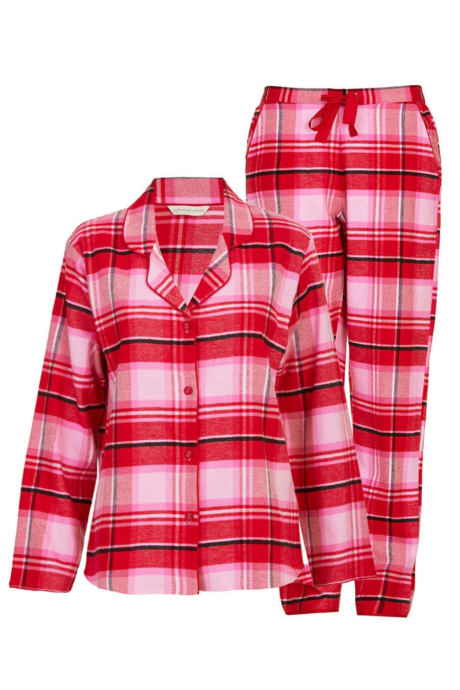 Cyberjammies Noelle Check Soft Brushed Pyjama Set - Red
