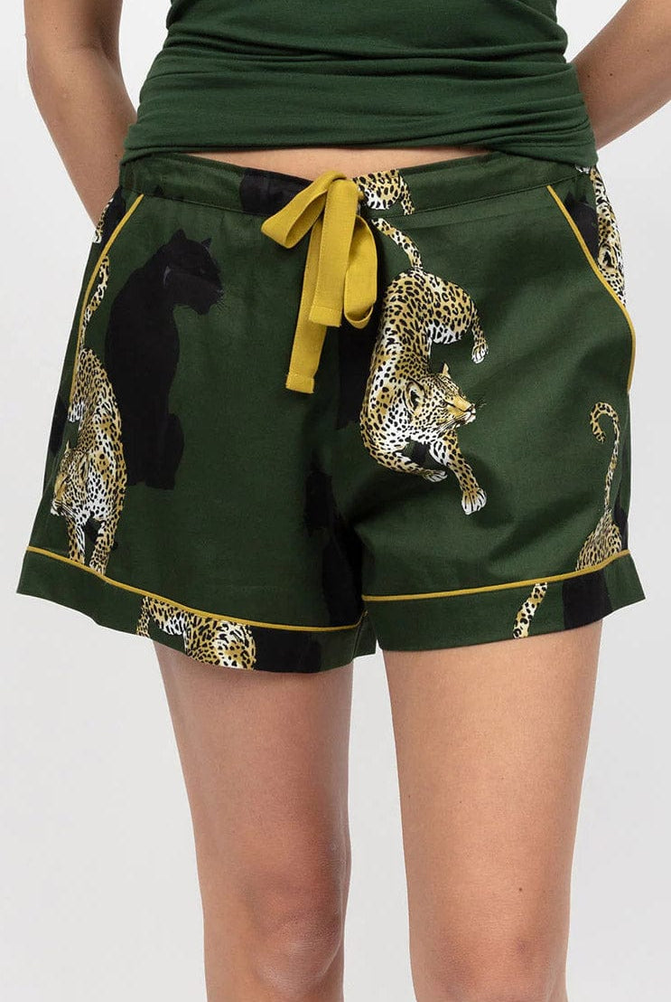 Cyberjammies Olive Leopard Print Shorts - Olive